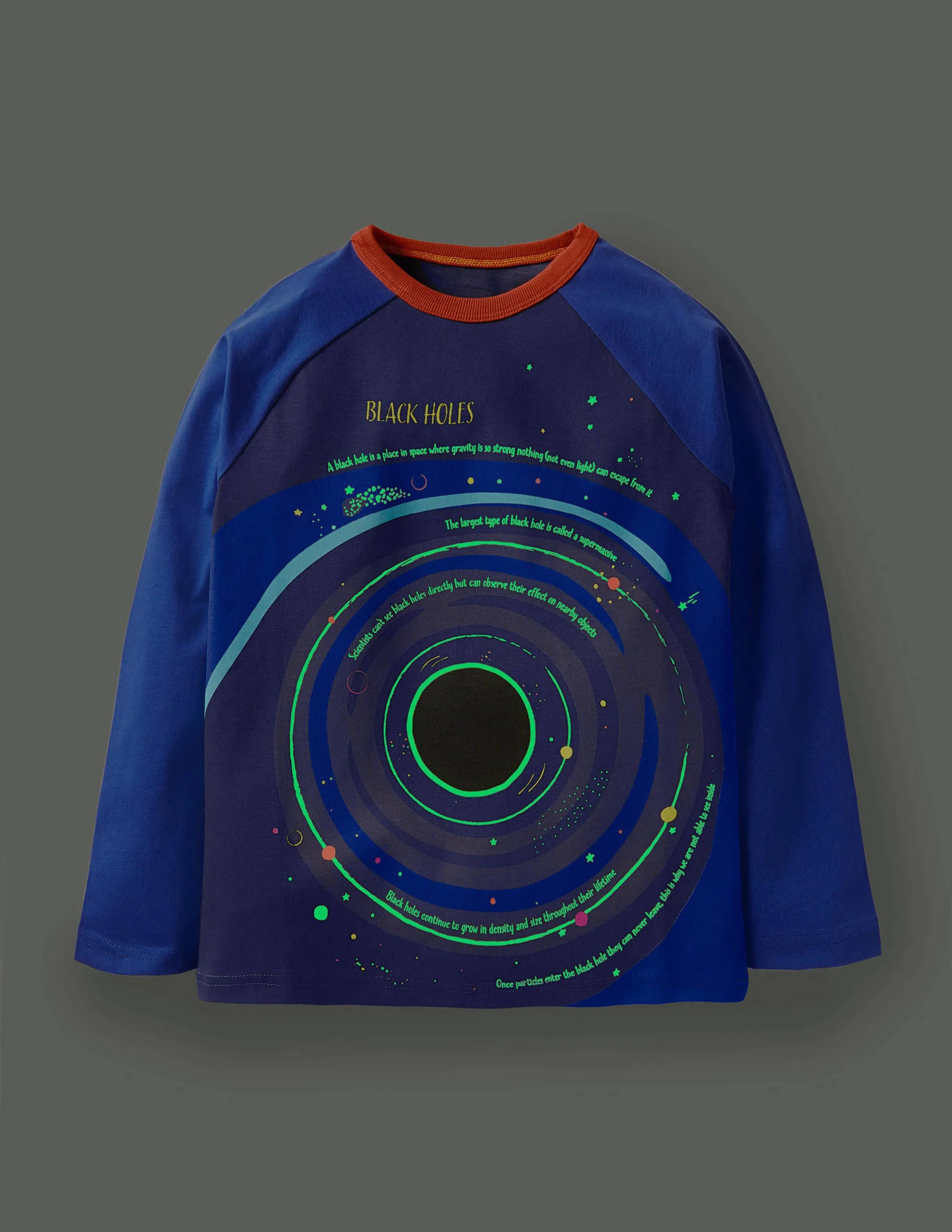 Glowing Space Raglan T-shirt-Starboard Blue/Navy Black Hole - Image 4