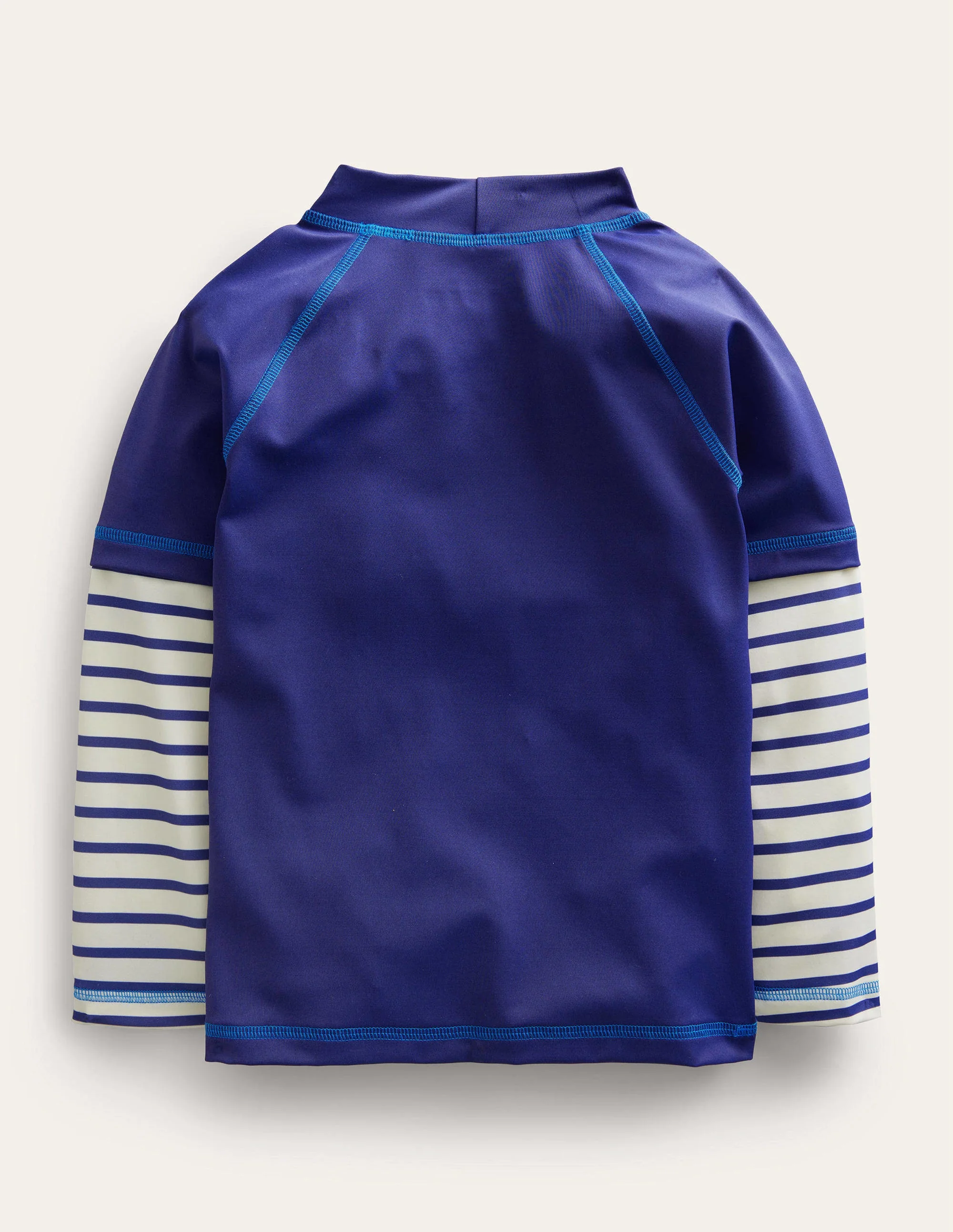 Graphic Rash Guard-Starboard Blue, Ivory Stripe - Image 2