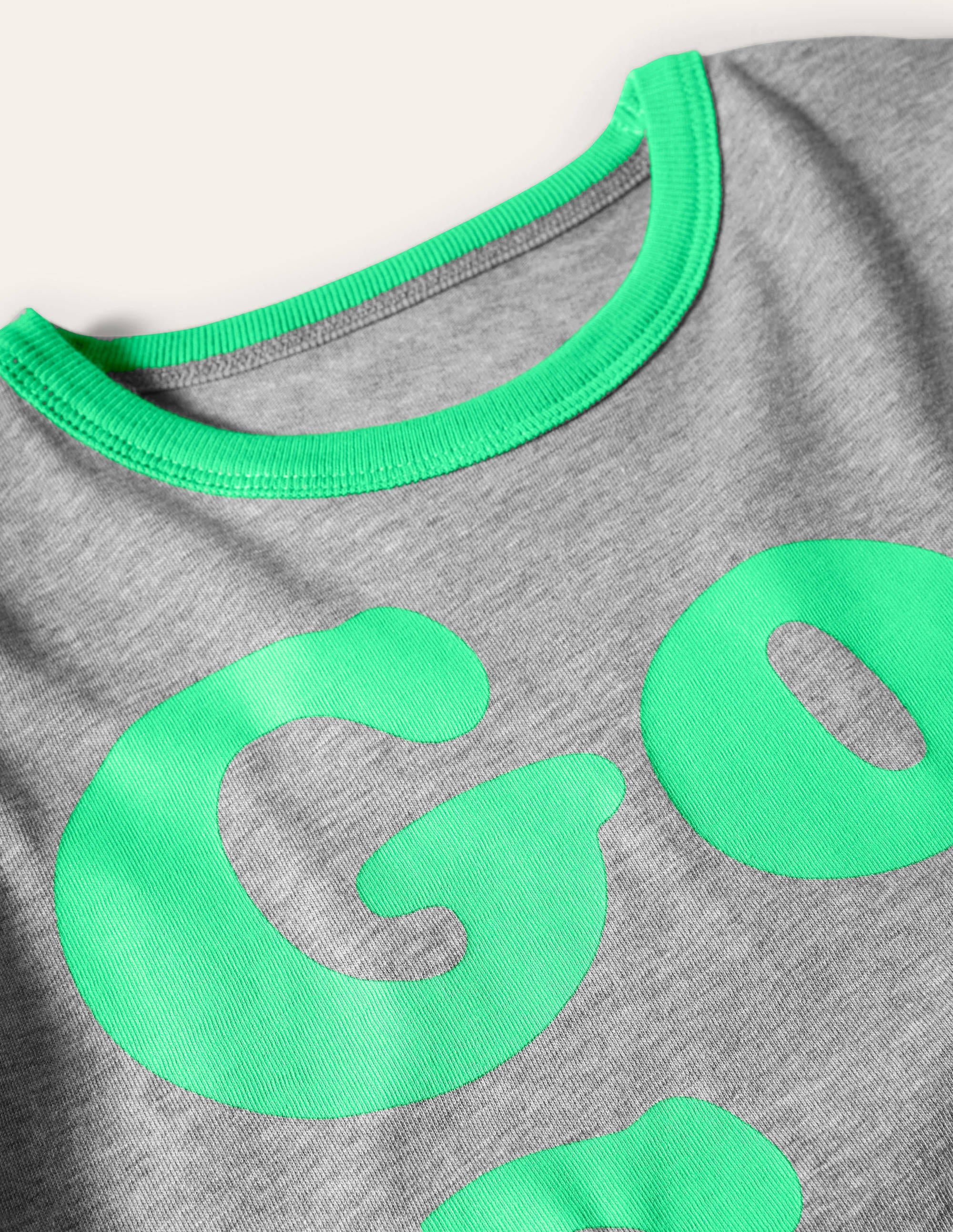 Graphic T-shirt-Grey Marl Go Green - Image 3
