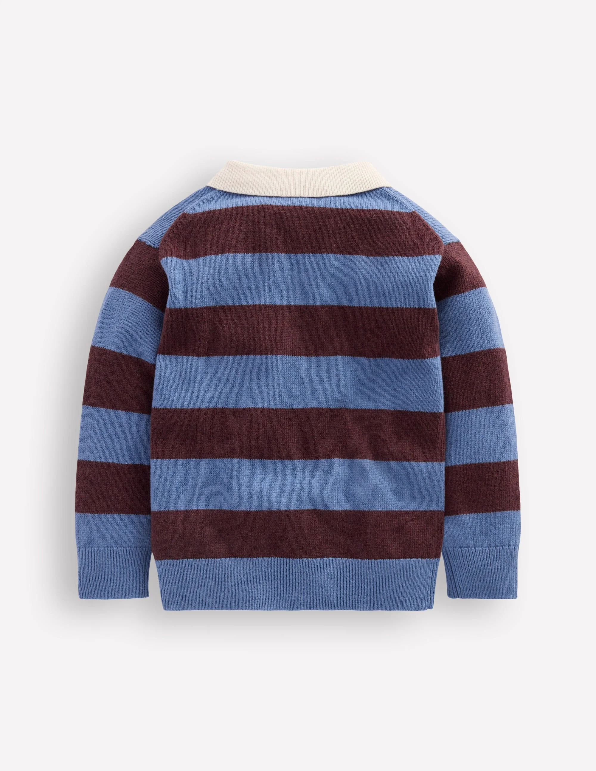 Knitted Rugby Jumper-Blue and Brown Stripe - Image 2