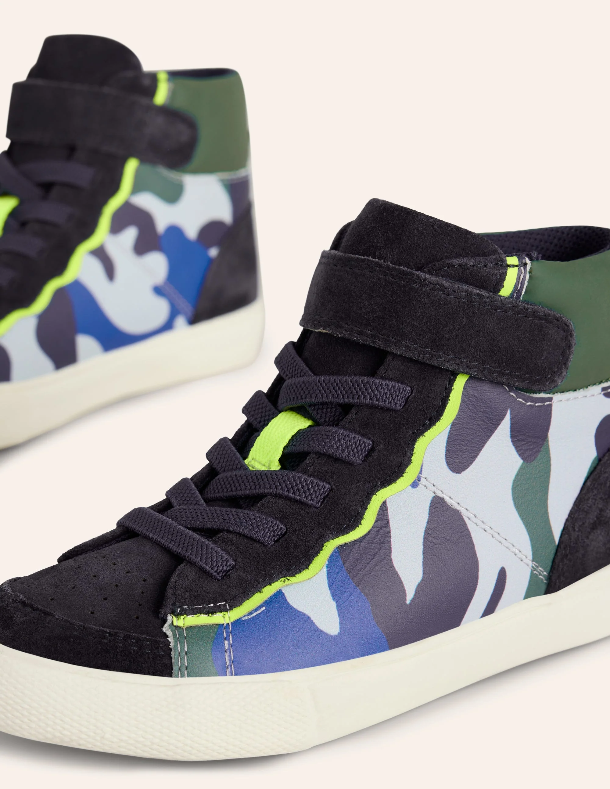 Leather High Tops-Kingfisher Blue Camo - Image 3