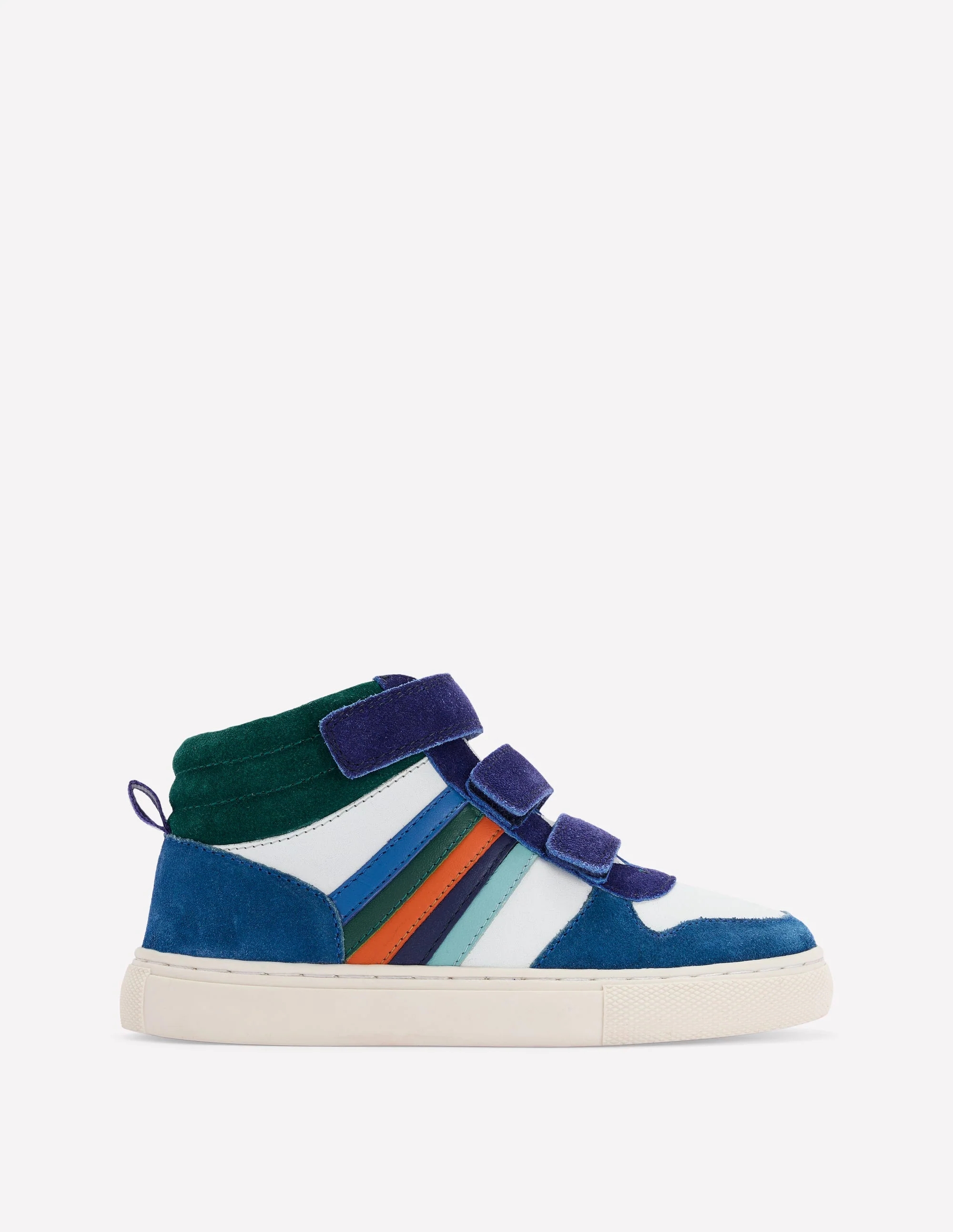 Leather High Tops-Multi Stripe