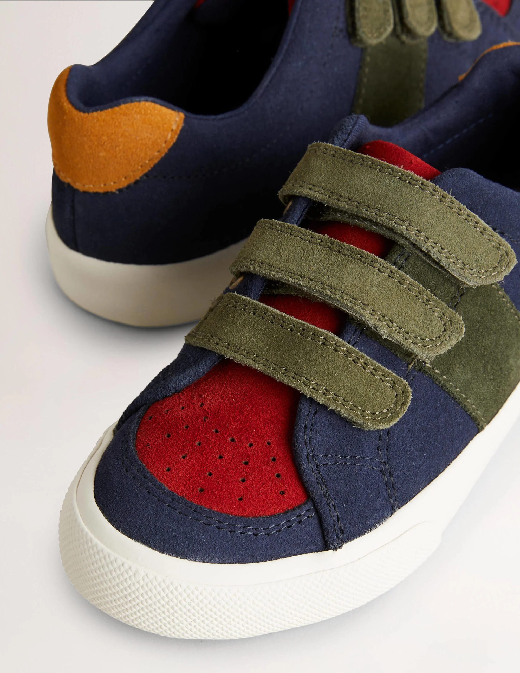 Leather Low Top Sneakers-Multi Colourblock - Image 3