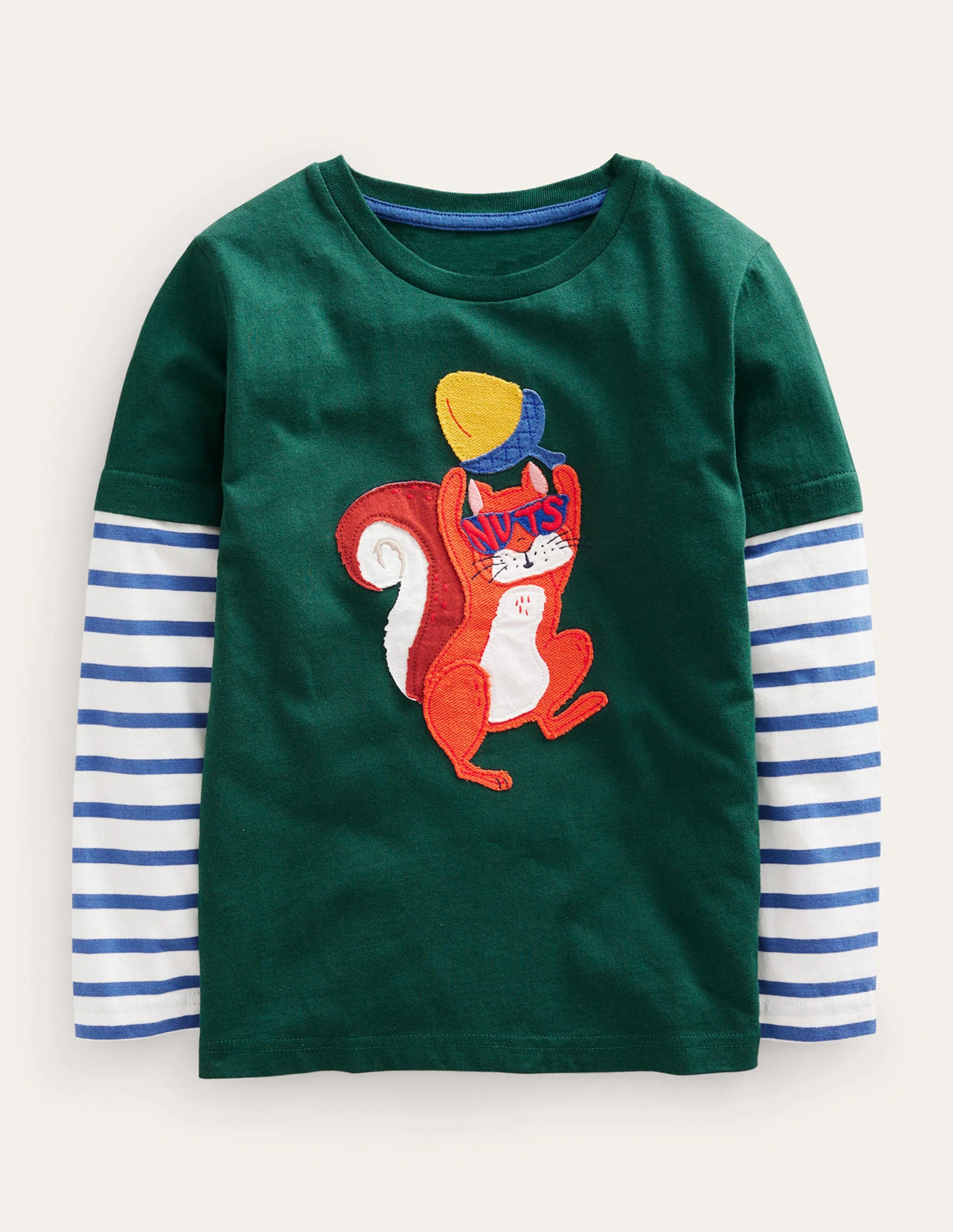 Logo Mock Sleeve T-shirt-Amazon Green Squirrel