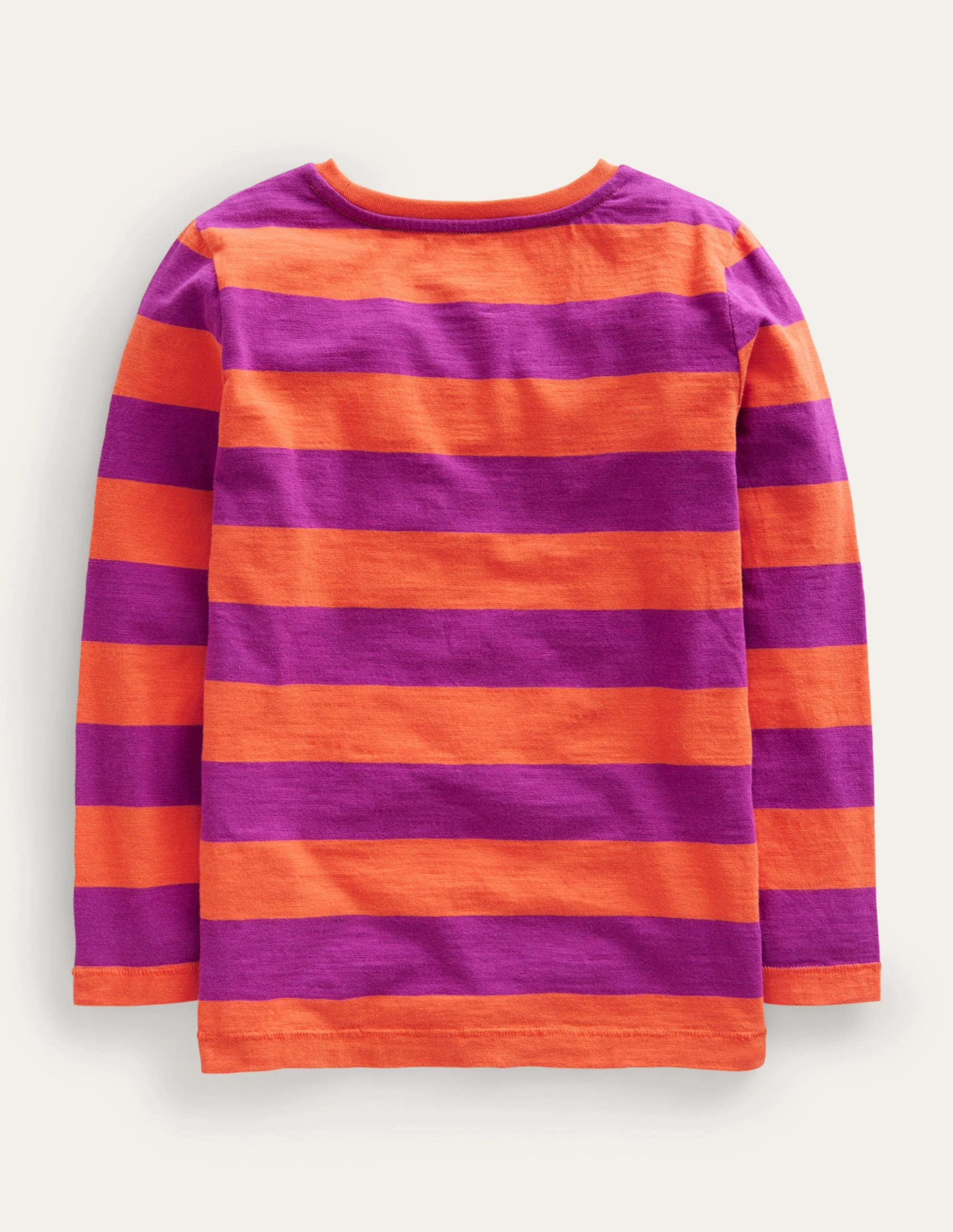 Long-sleeved Washed T-shirt-Autumn Maple Orange/ Pink - Image 2