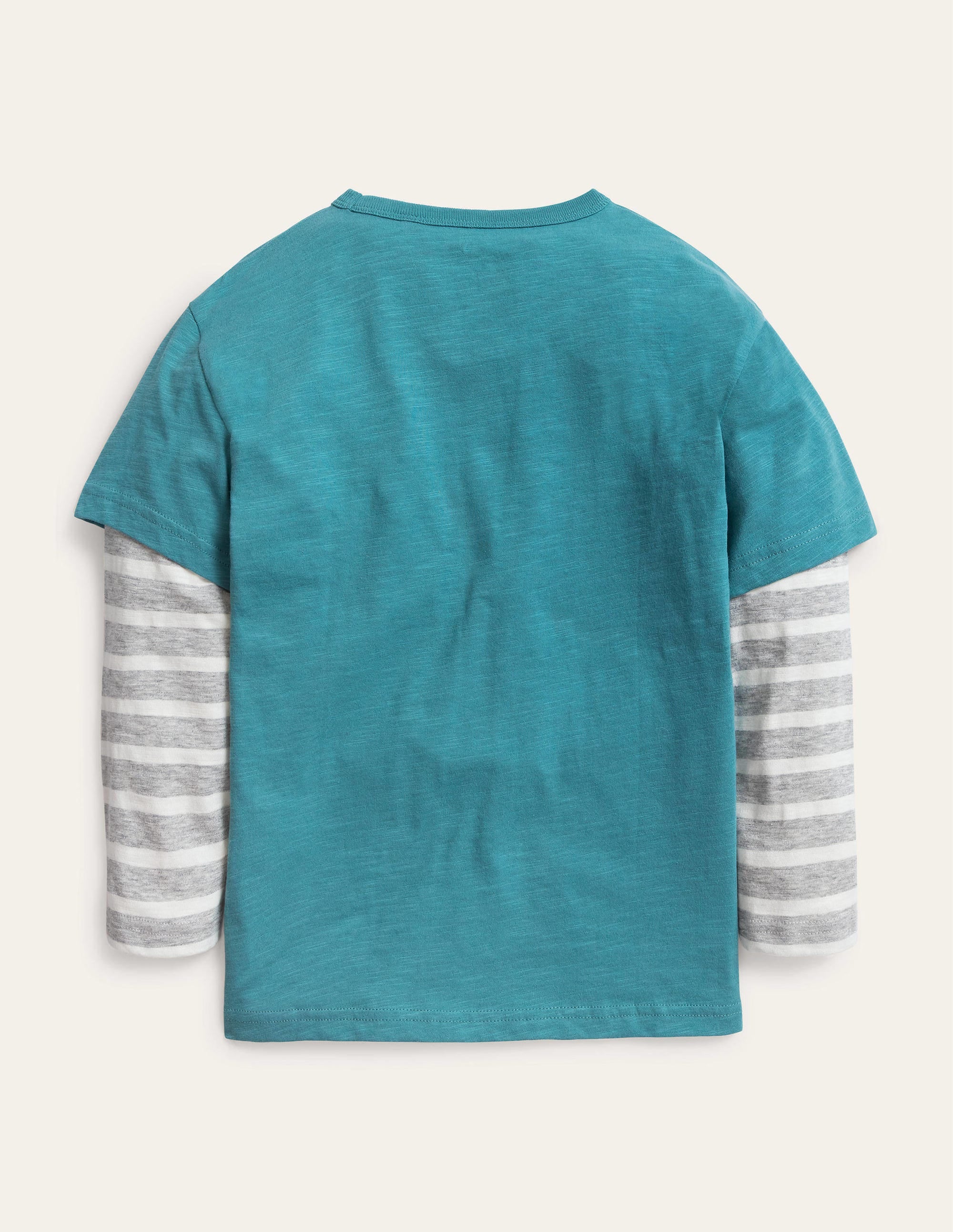 Mock Long Sleeve T-Shirt-Brittany Blue - Image 2