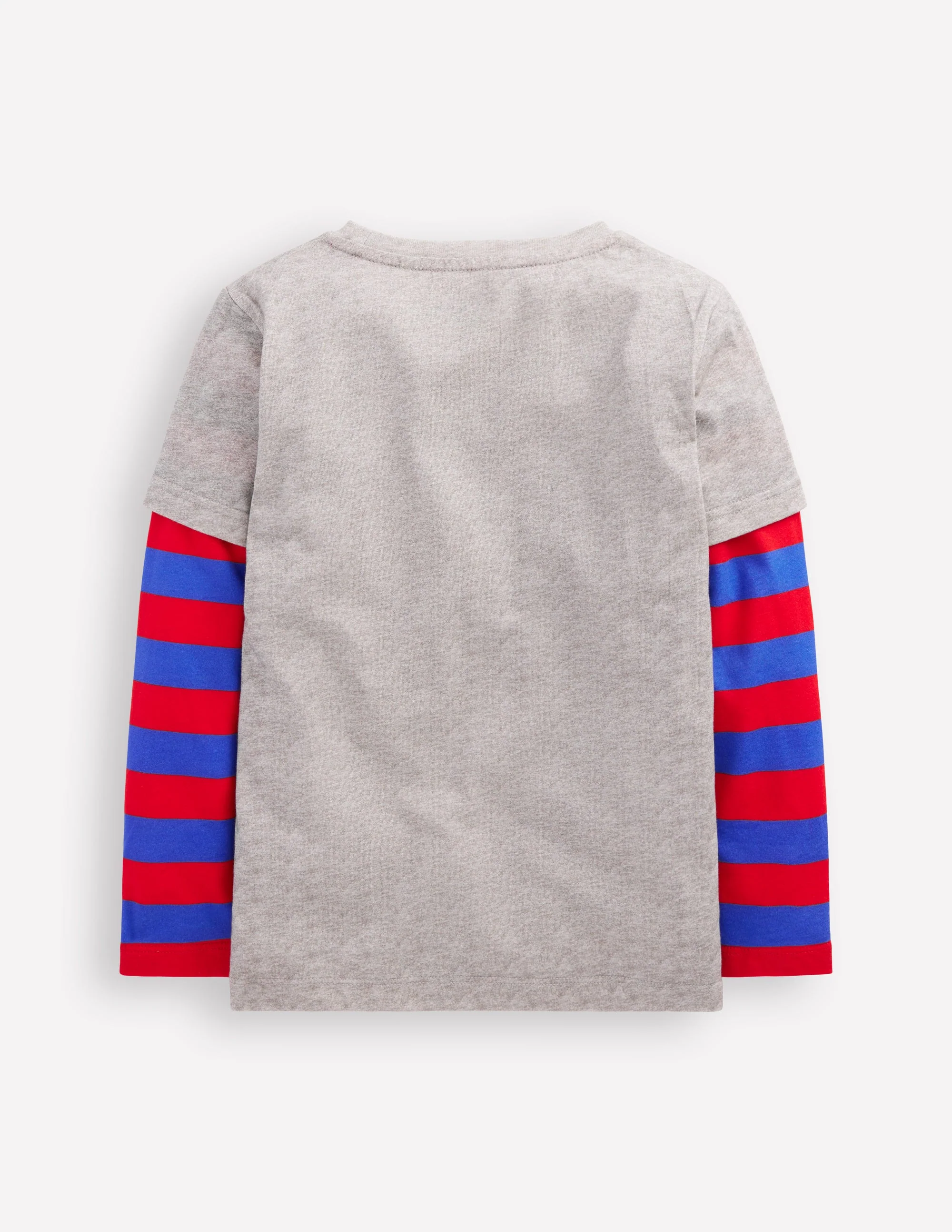 Mock Sleeve T-shirt-Grey Marl - Image 2