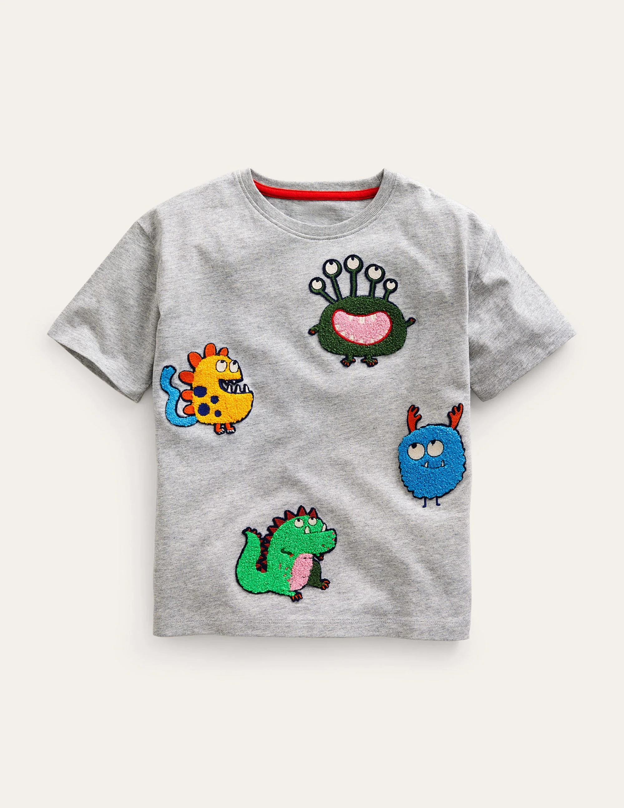 Monster Patches T-Shirt-Grey Marl Monster