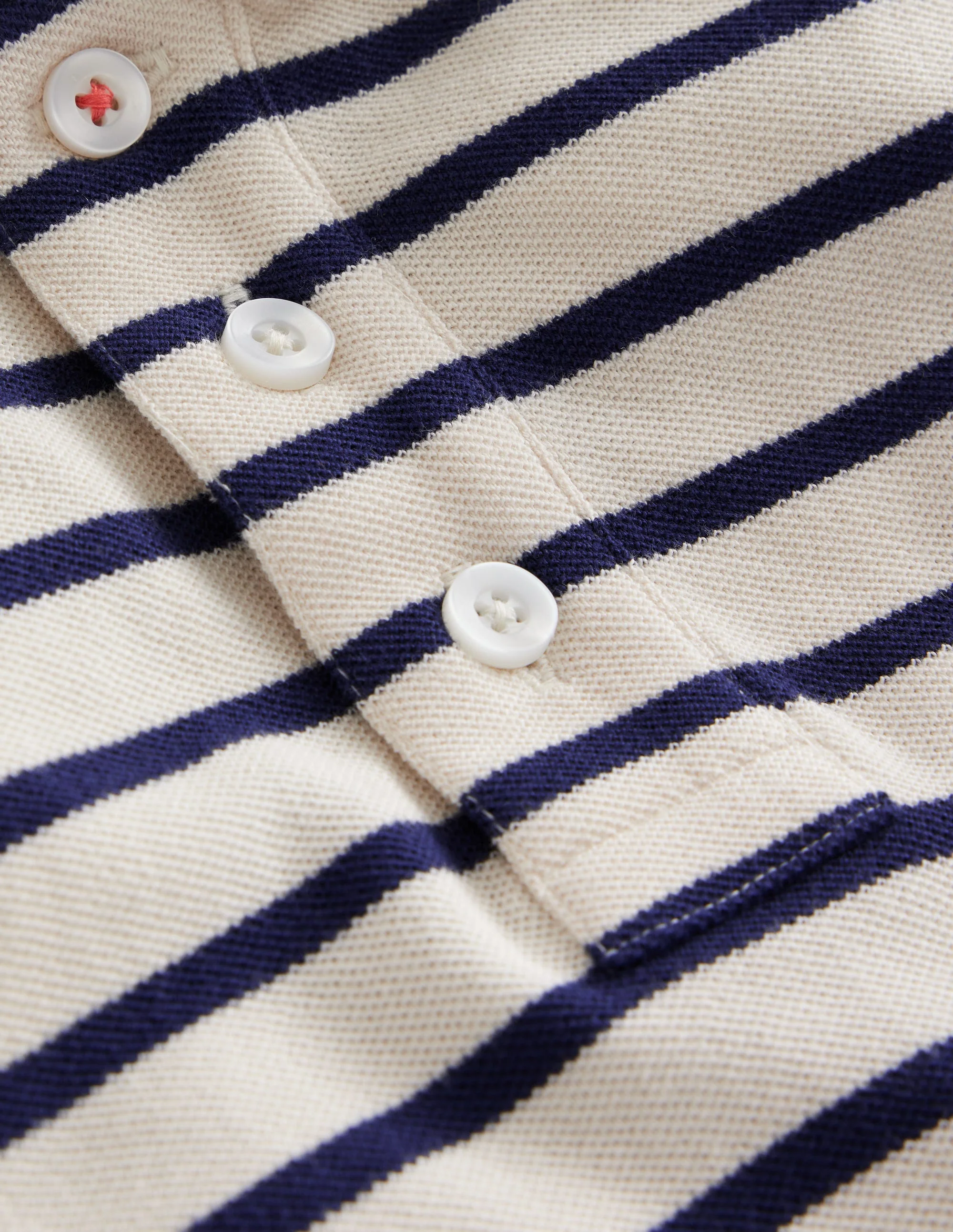 Piqué Polo Shirt-Ivory/College Navy - Image 3