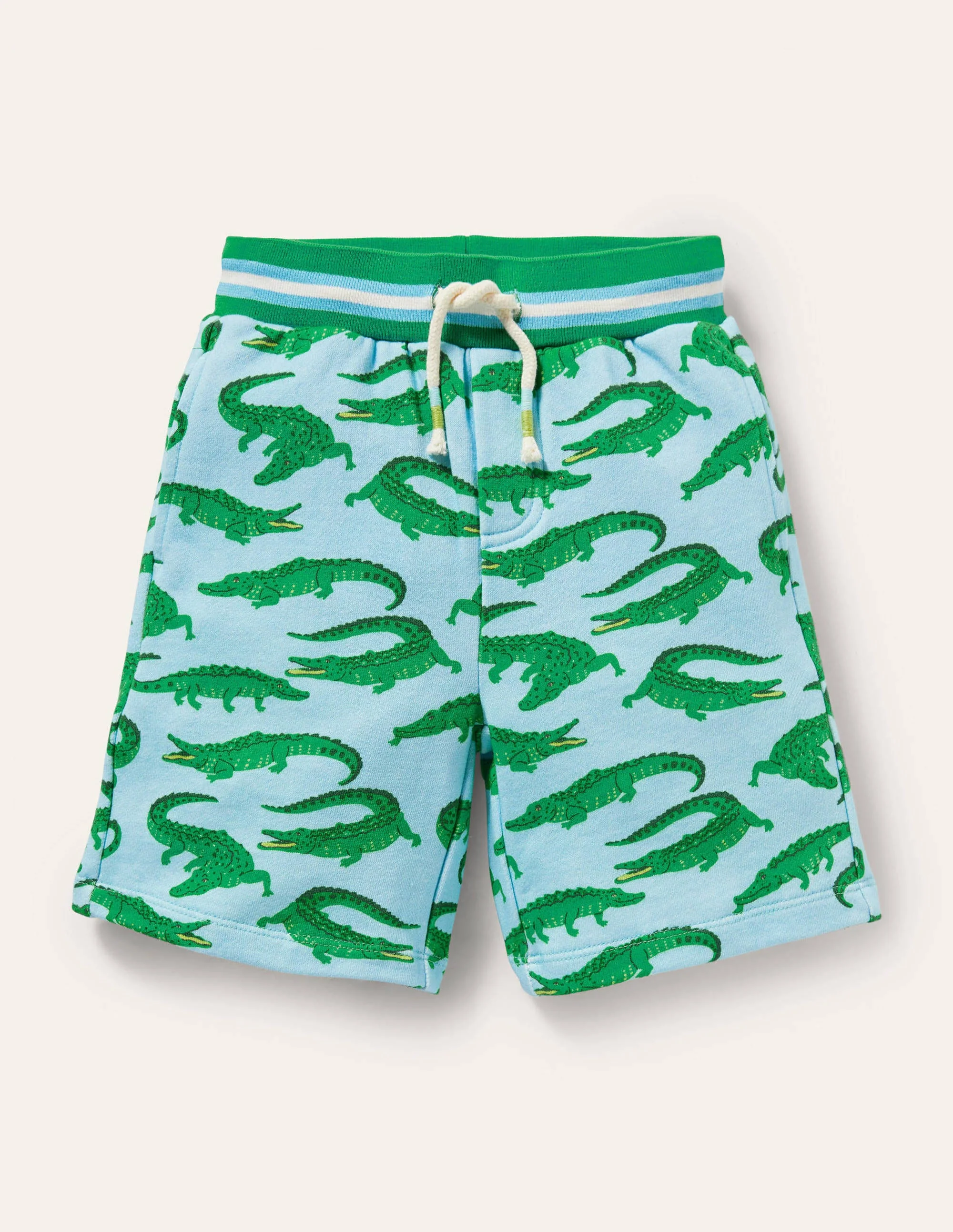 Printed Sweatshorts-Neptune Blue Crocodiles