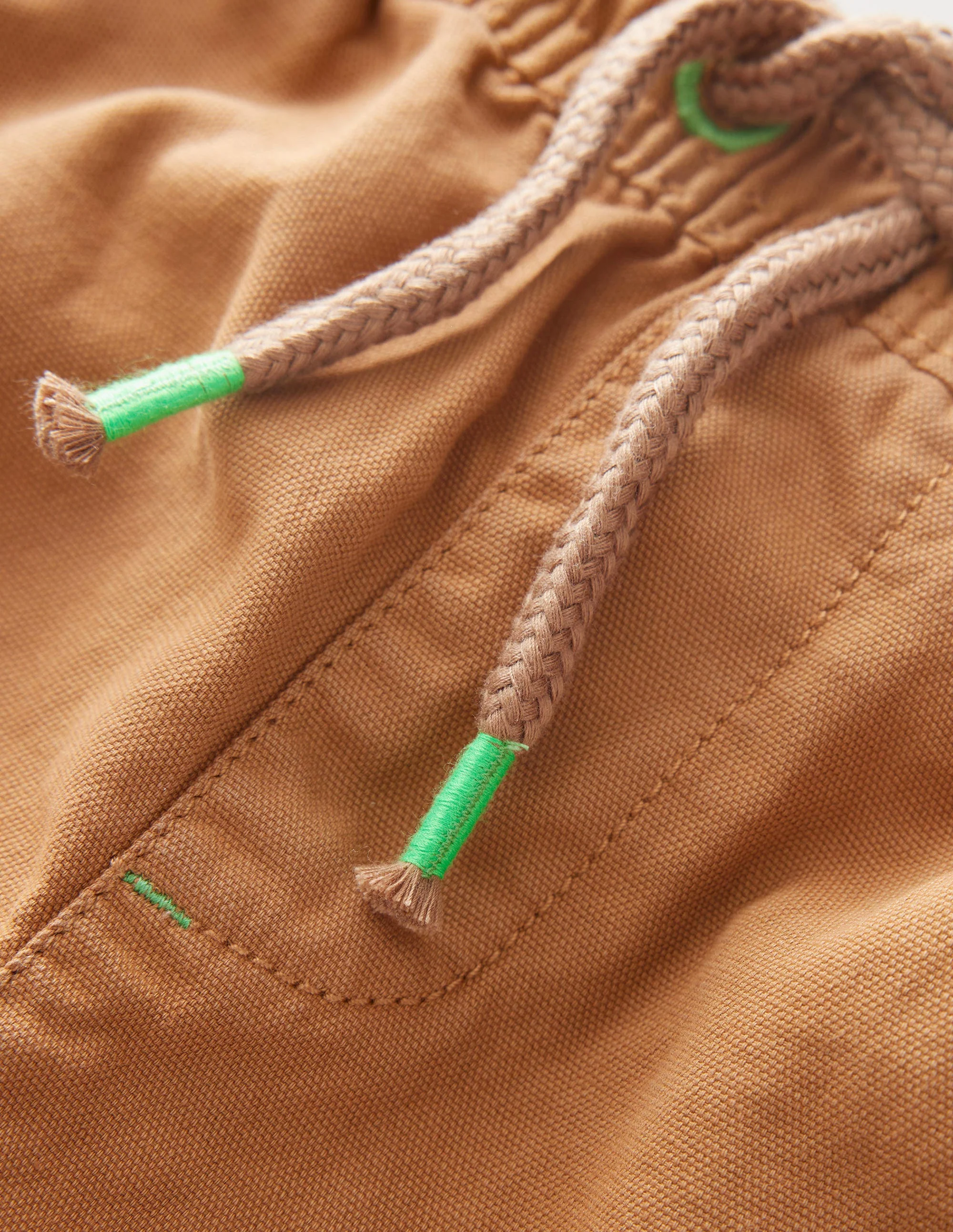 Pull-on Drawstring Shorts-Nut - Image 3