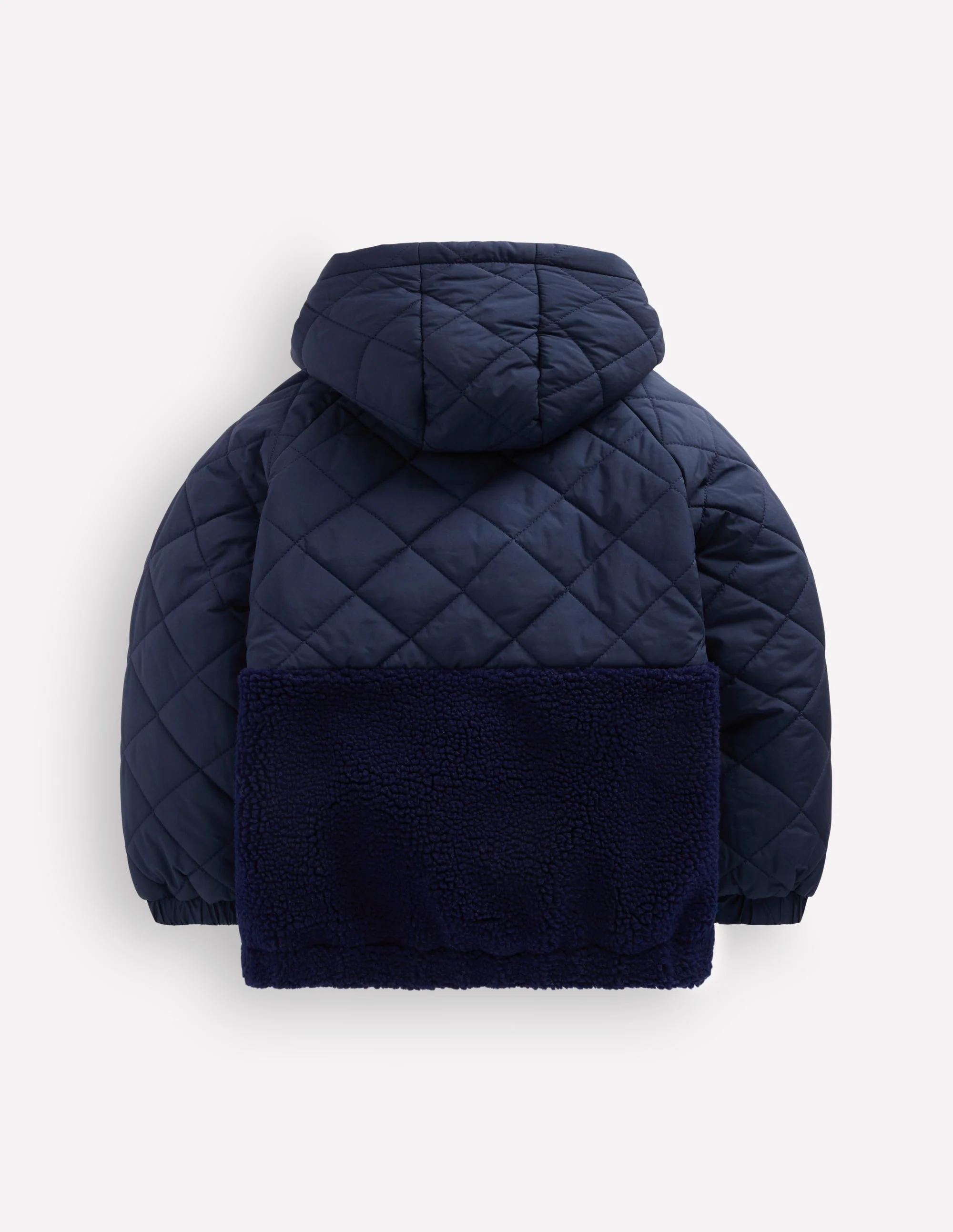 Quilted Borg Jacket-BLACK IRIS - Image 2