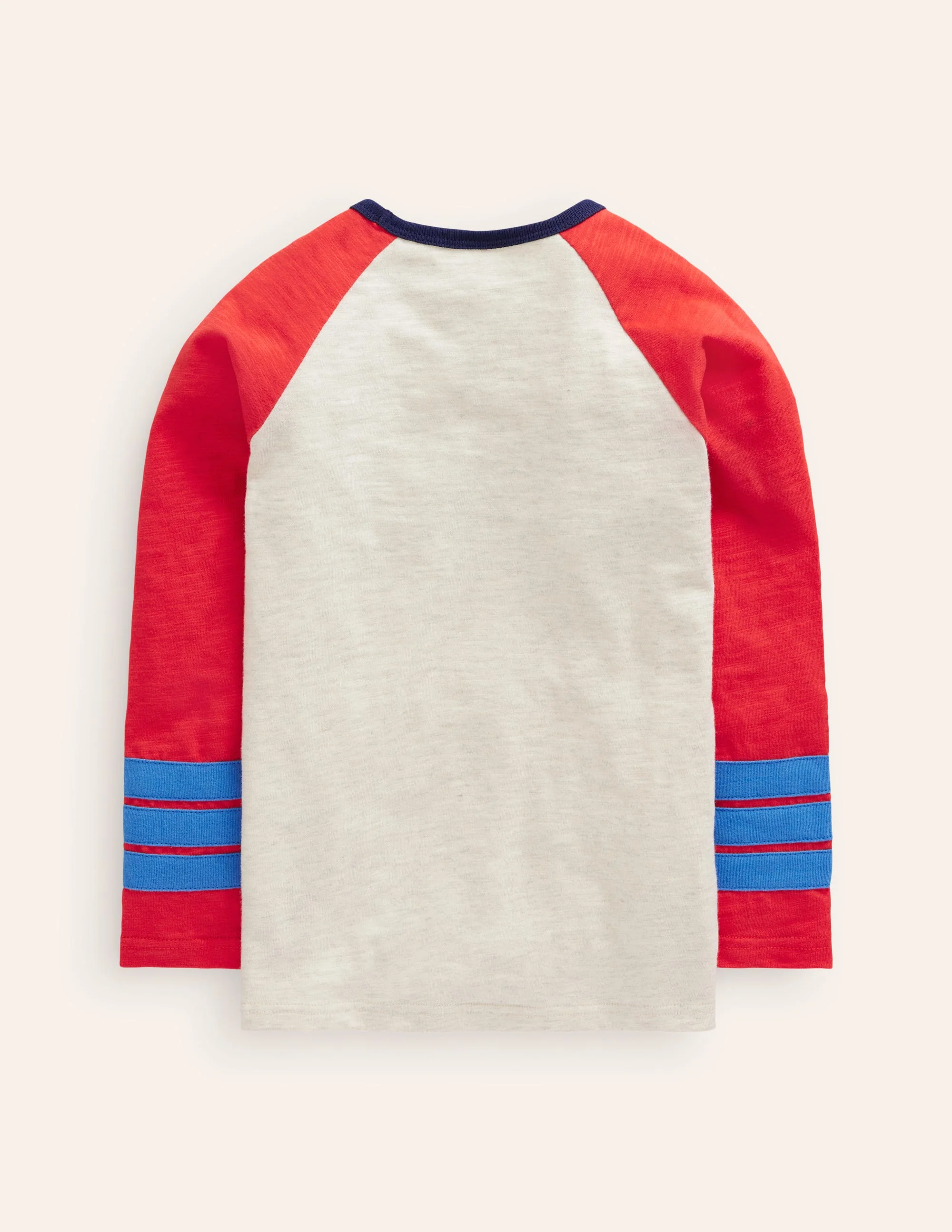 Raglan T-Shirt-Oatmeal Marl/ Sunset Orange - Image 2