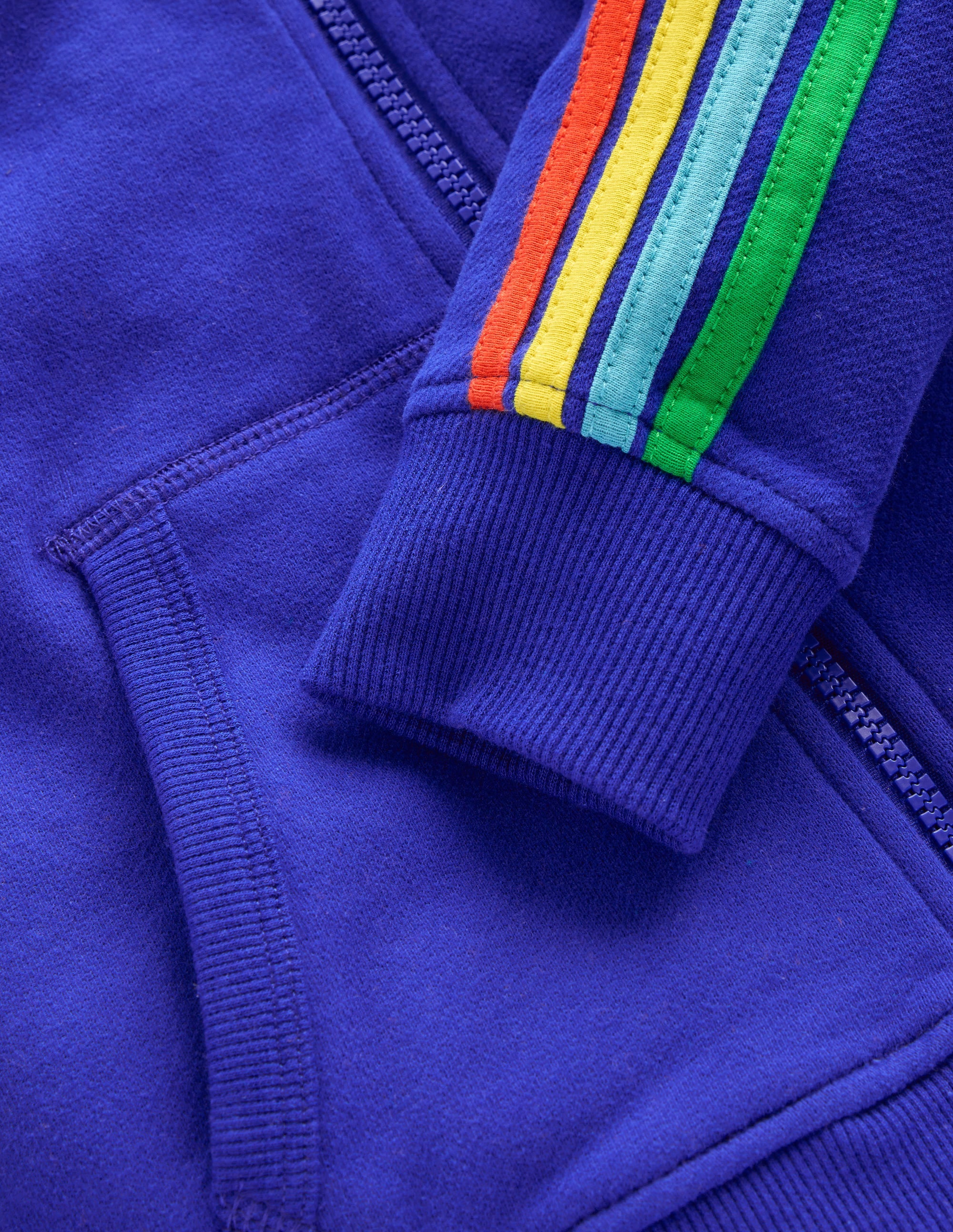Rainbow Zip-up Hoody-Peacock Plume Blue - Image 3