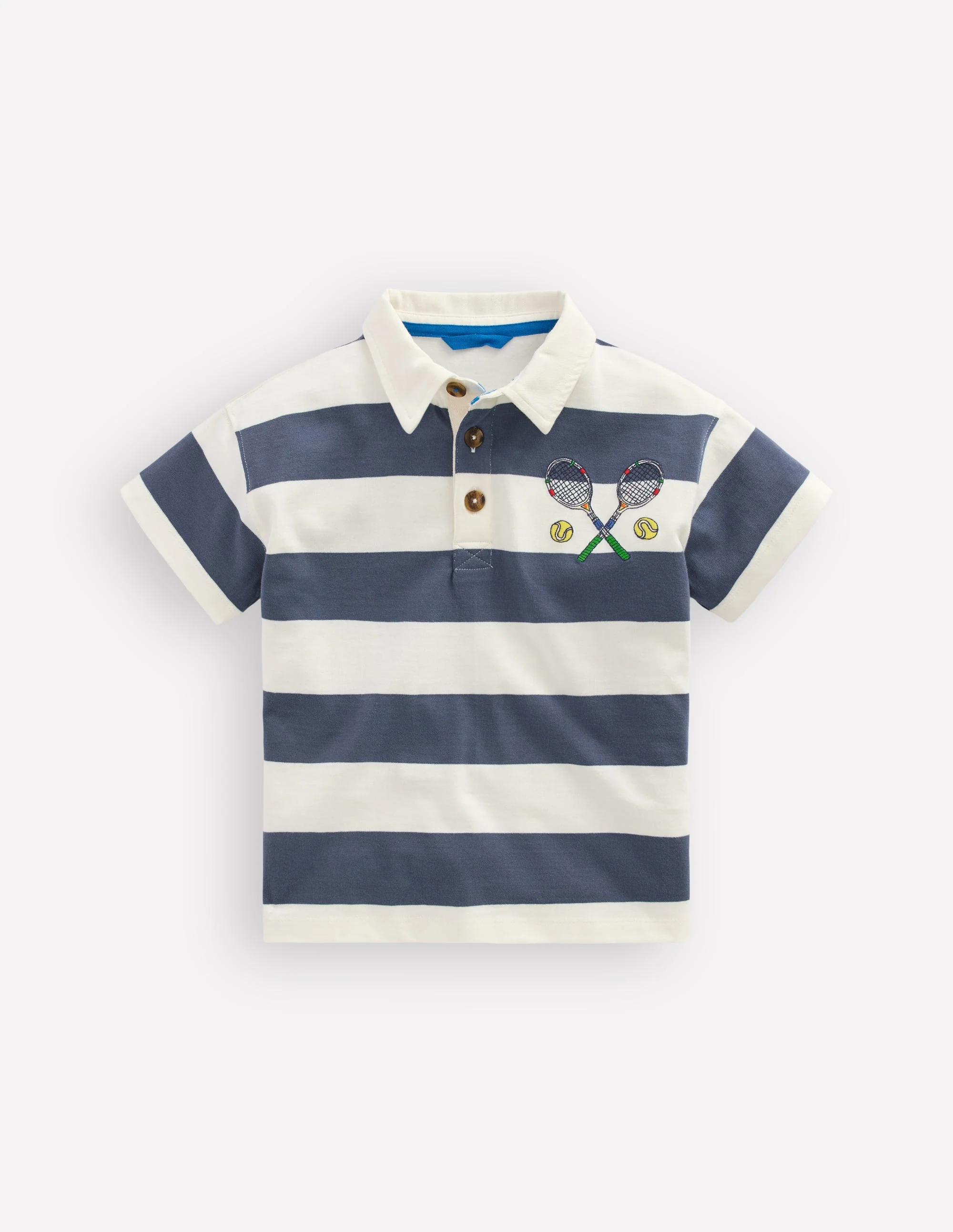 Relaxed Appliqué Polo Shirt-Robot Blue Tennis - Image 5