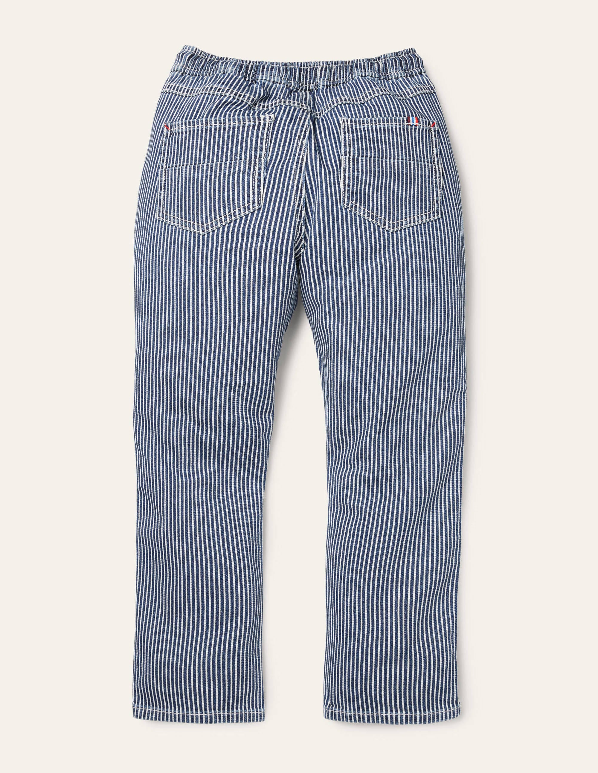 Relaxed Slim Pull-on Pants-Indigo Navy Ticking - Image 2