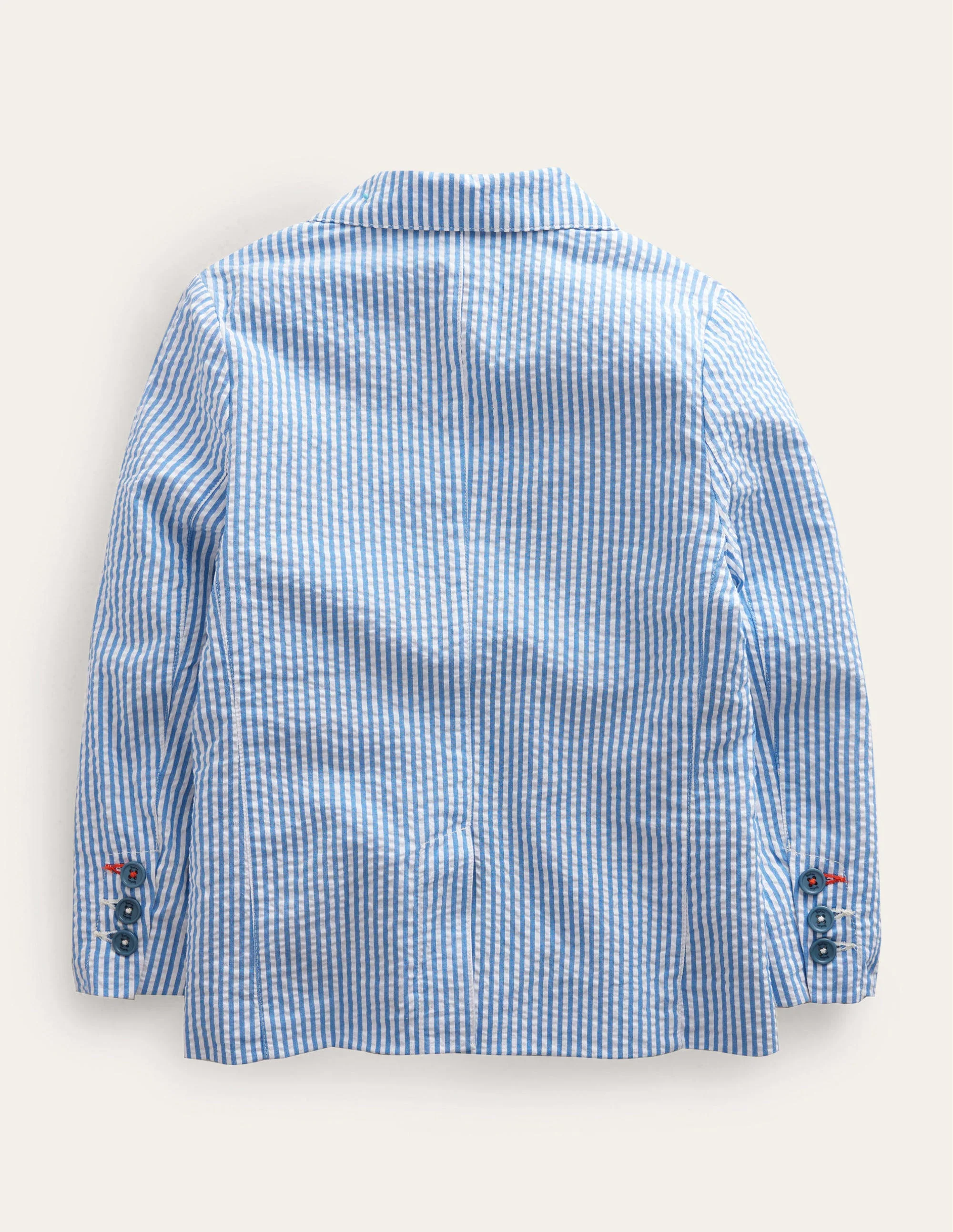 Seersucker Blazer-Vintage Blue / Ivory Stripe - Image 2