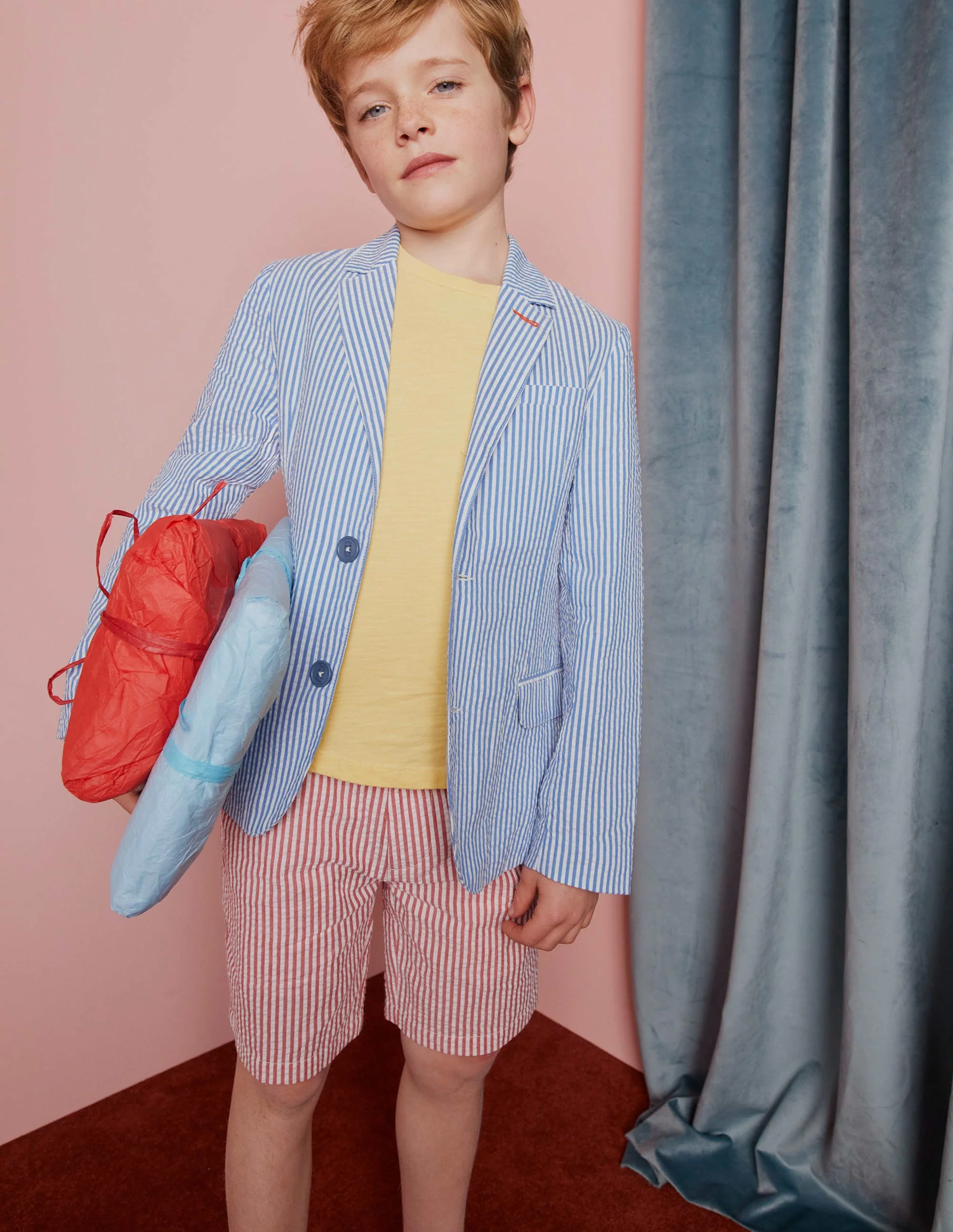 Seersucker Shorts-Jam Red/Ivory Stripe - Image 8