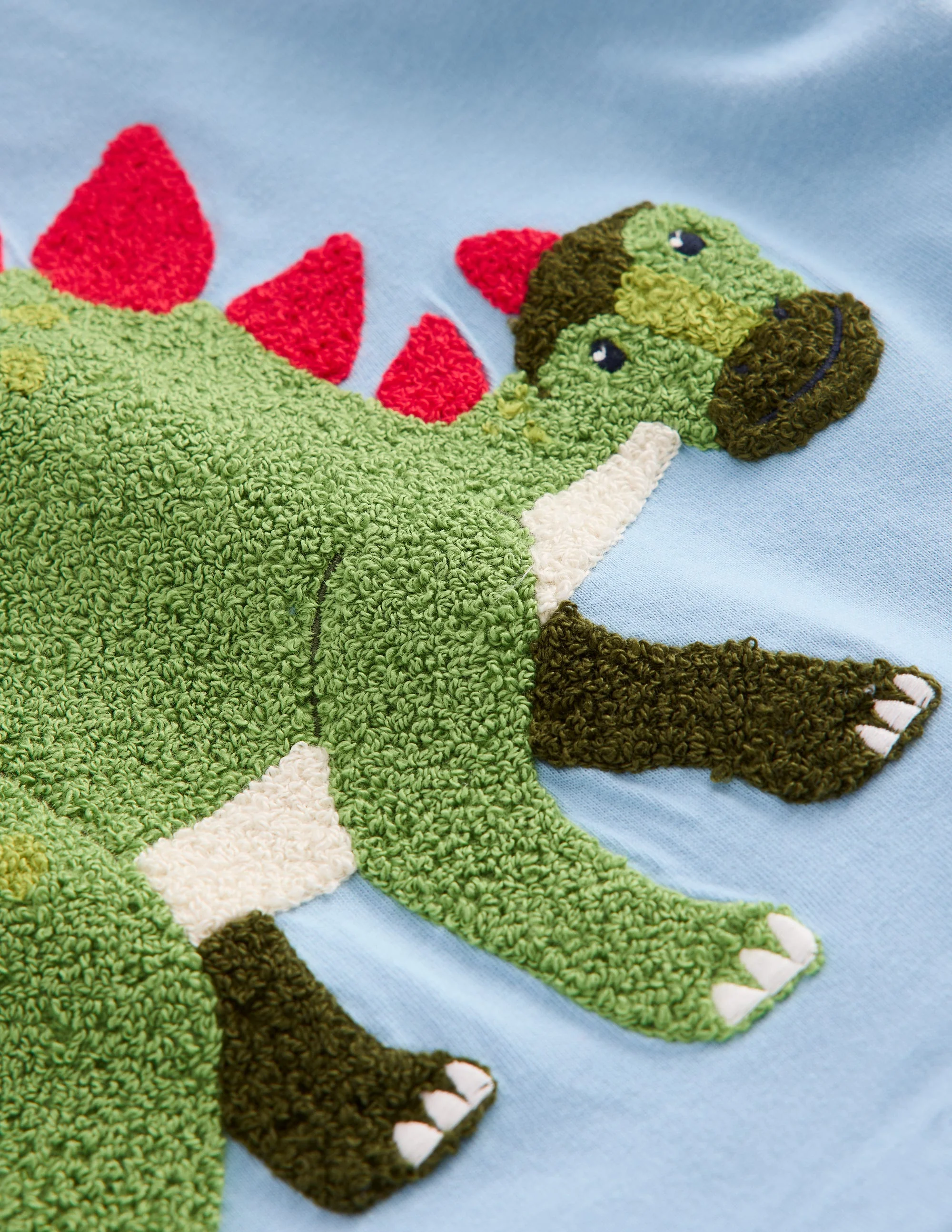 Short Sleeve Bouclé T-shirt-Glacier Blue Dino - Image 3