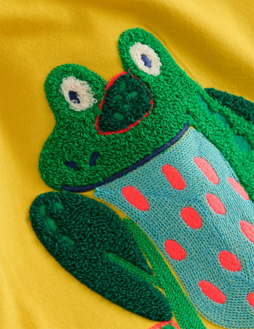 Short Sleeve Bouclé T-shirt-Pineapple Yellow Frog - Image 3