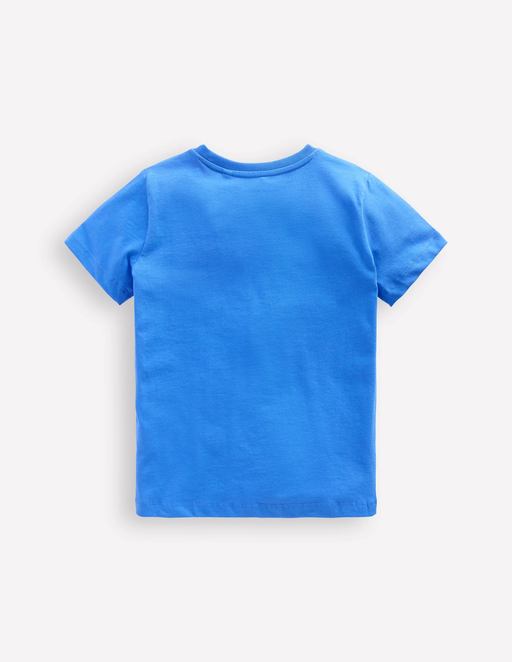 Short Sleeve Graphic T-shirt-Peacock Plume Blue Farm - Image 2