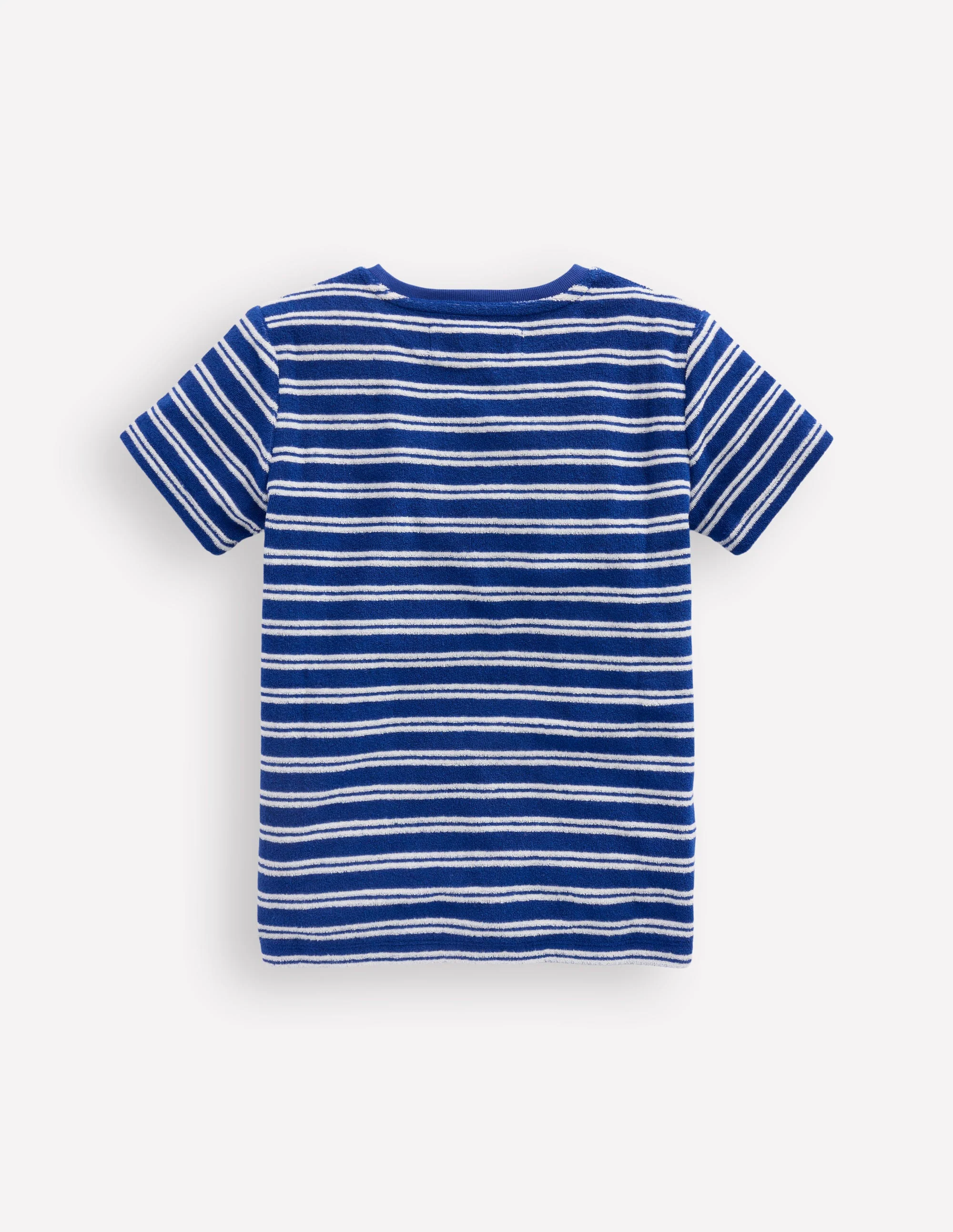 Short Sleeve Towelling T-shirt-Sapphire Blue/Ivory - Image 2