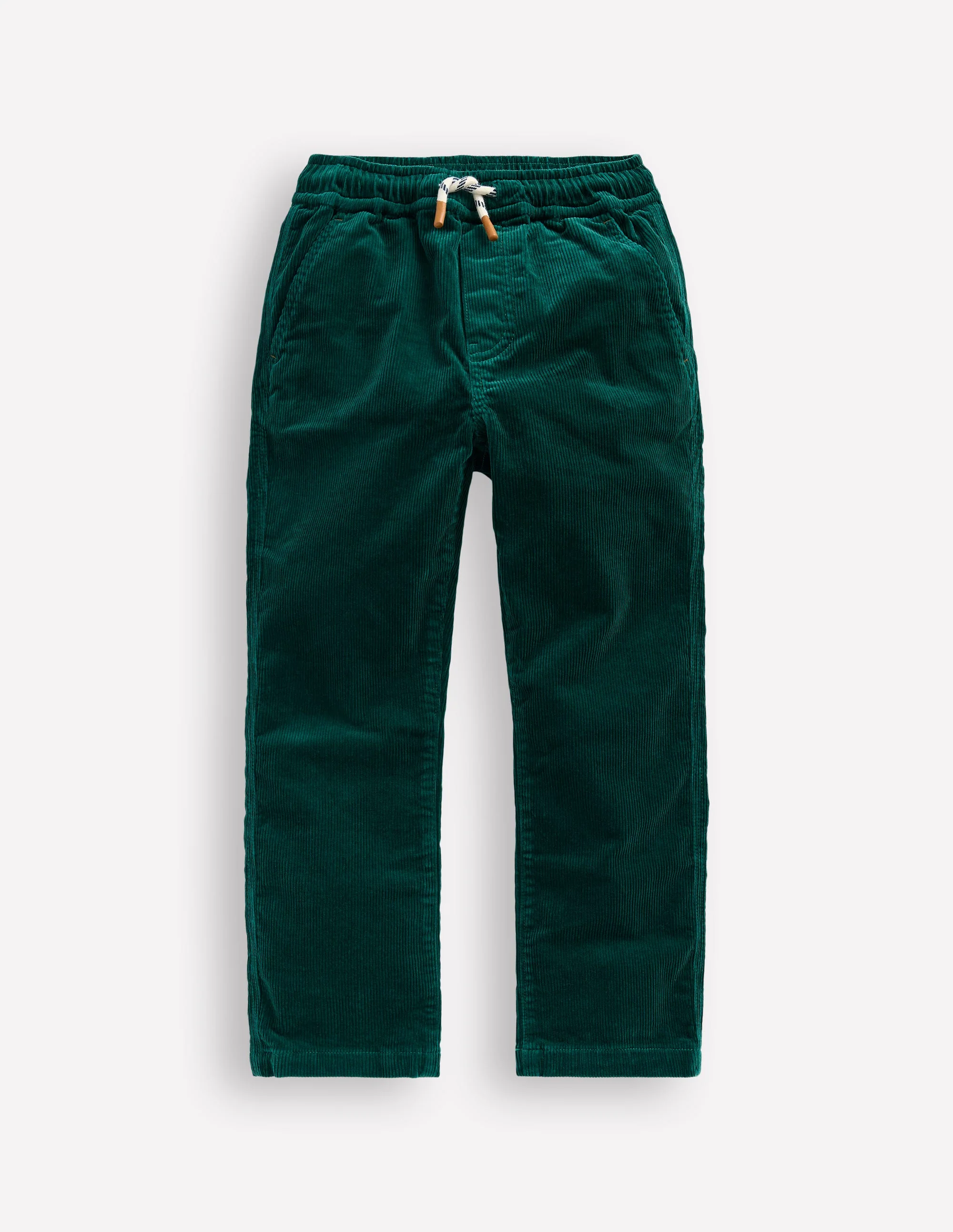Slim Pull On Trousers-Emerald Night Cord