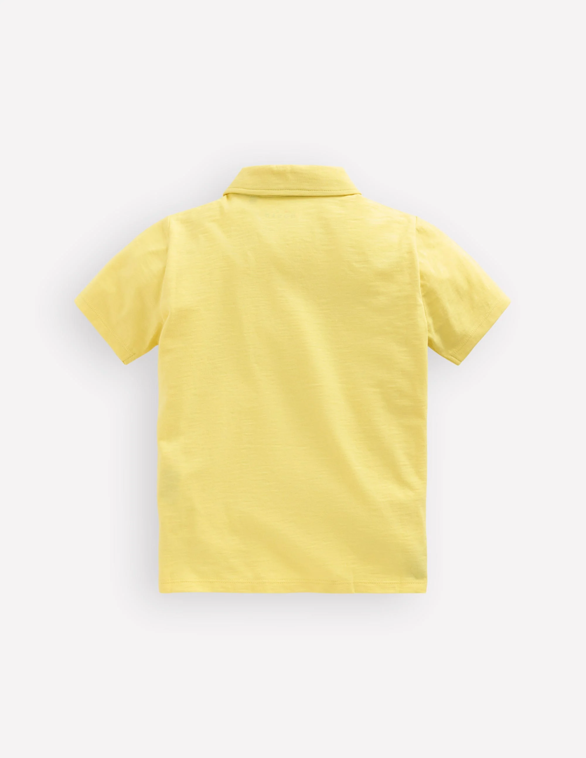 Slub Polo Shirt-Sherbet Lime Yellow - Image 2