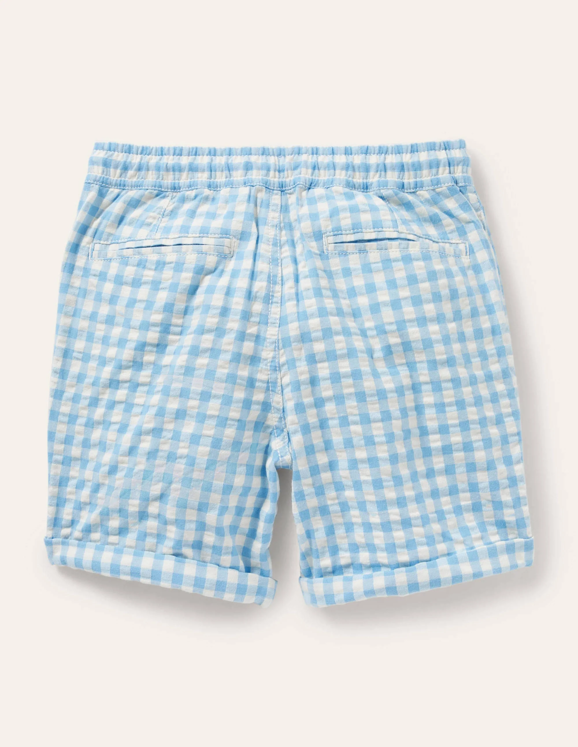Smart Roll-Up Shorts-Bright Bluebell Gingham - Image 2