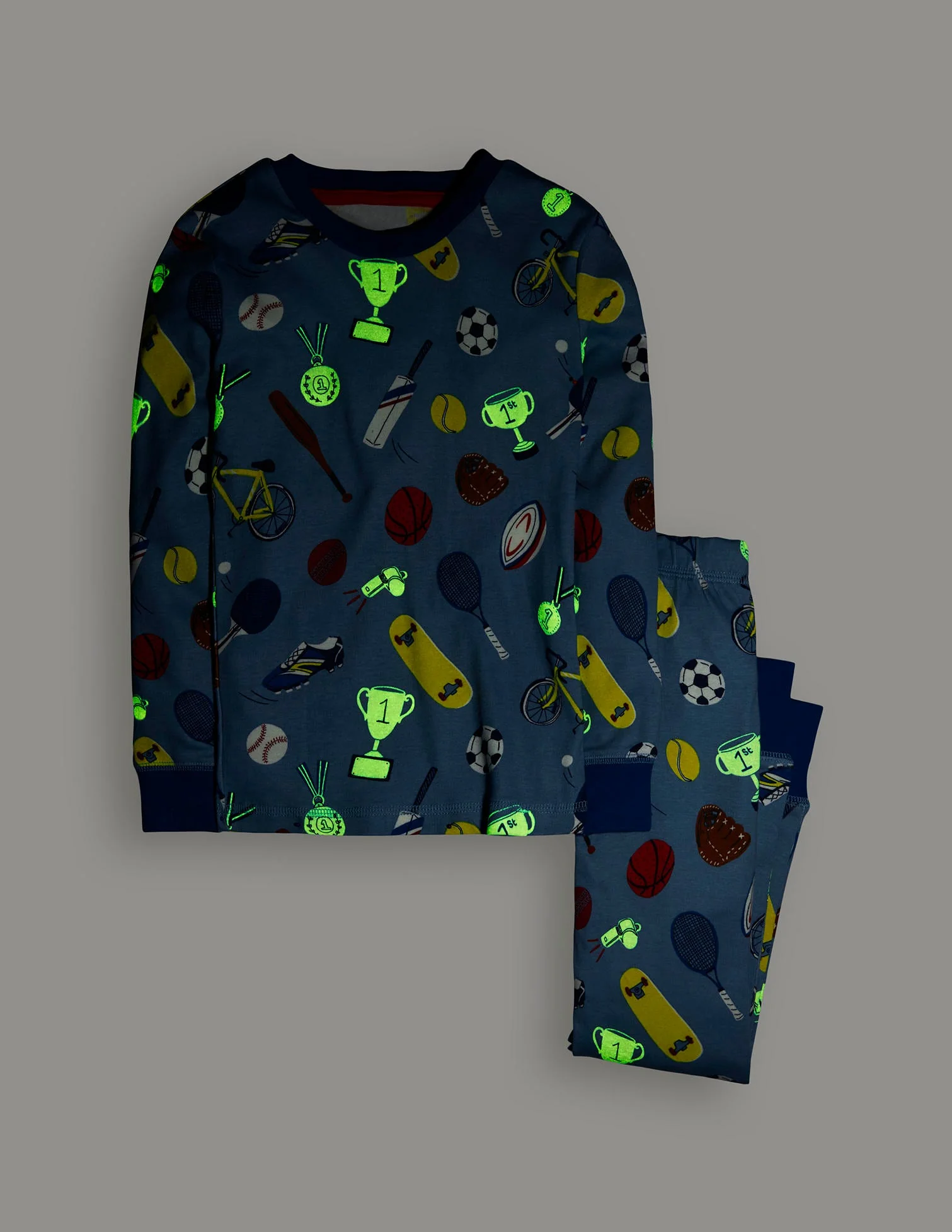 Snug Glow-in-the-dark Pajamas-Blue Sport - Image 4