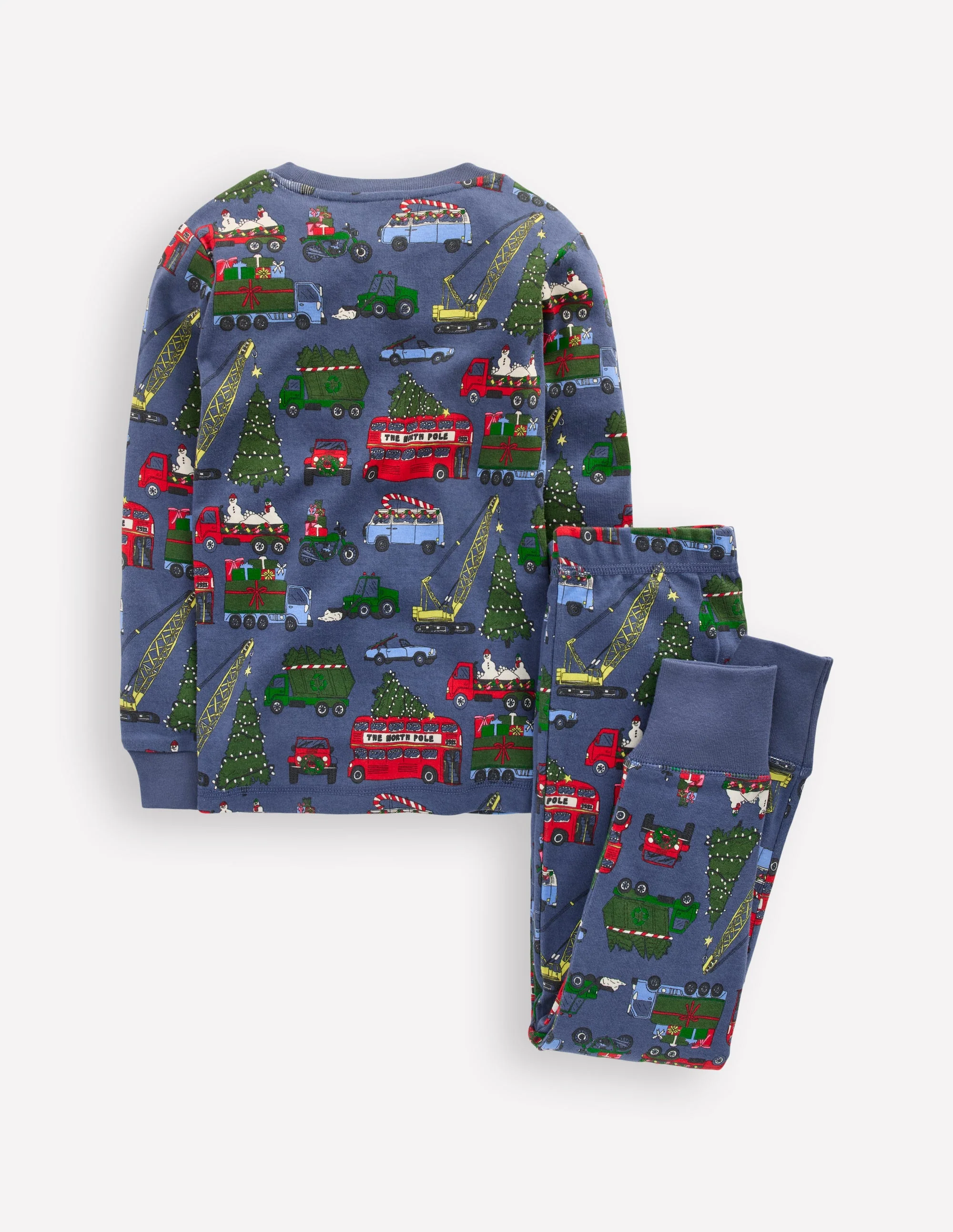 Snug Glow-in-the-dark Pajamas-Festive Cars - Image 2