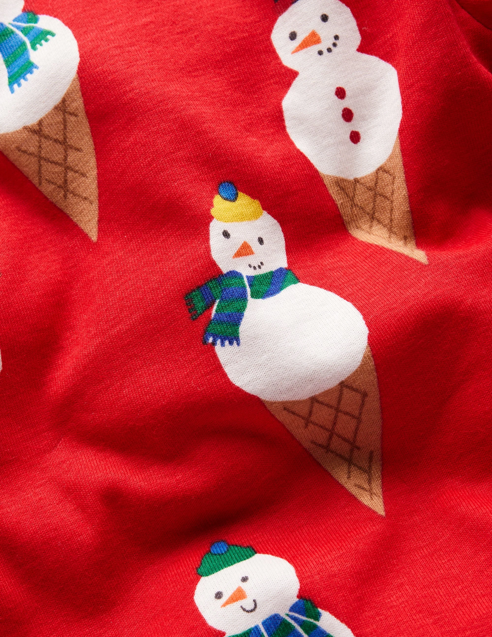 Snug Glow-in-the-dark Pajamas-Poppy Red Snow Cones - Image 3