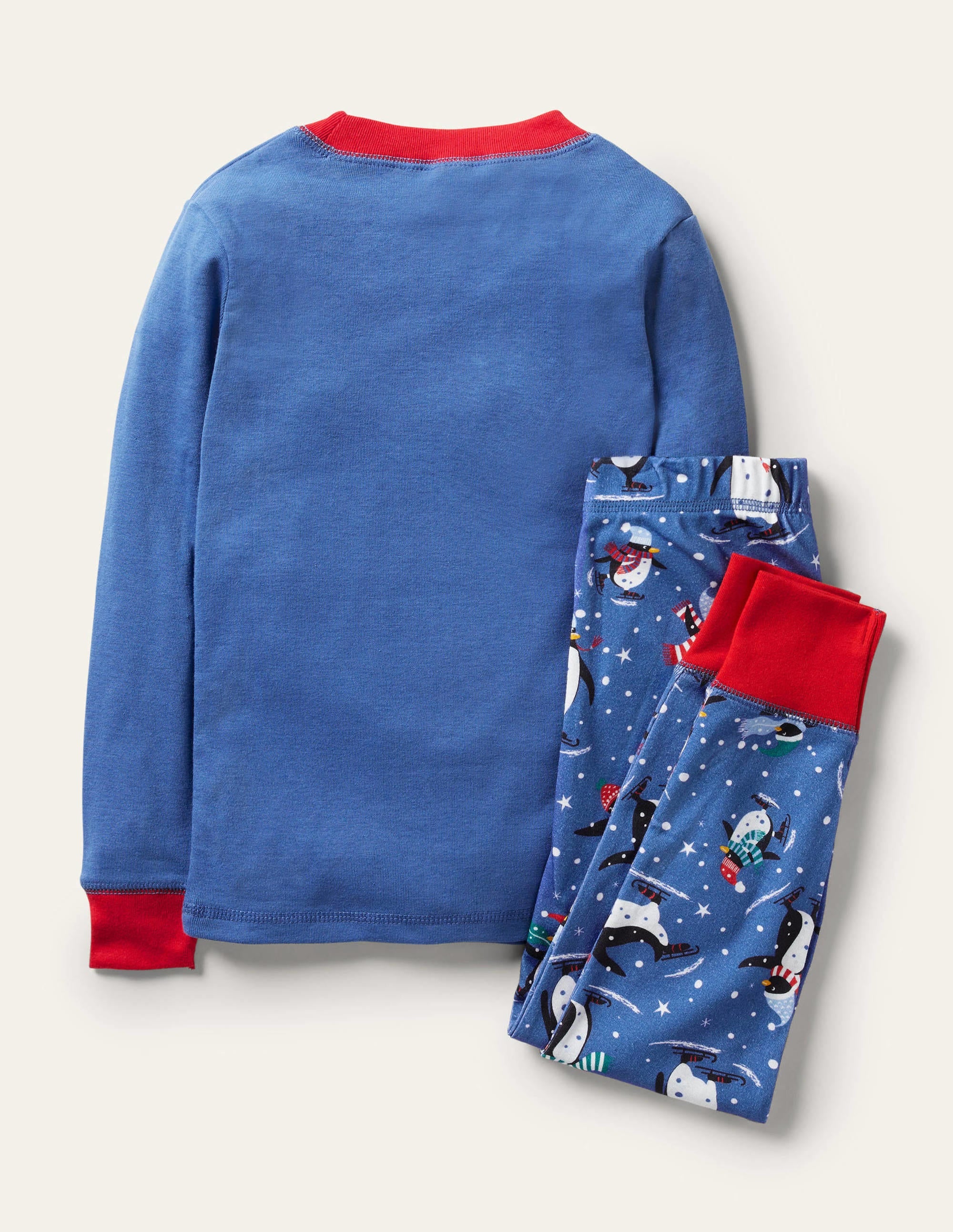 Snug Long John Pajamas-Elizabethan Blue Penguins - Image 2