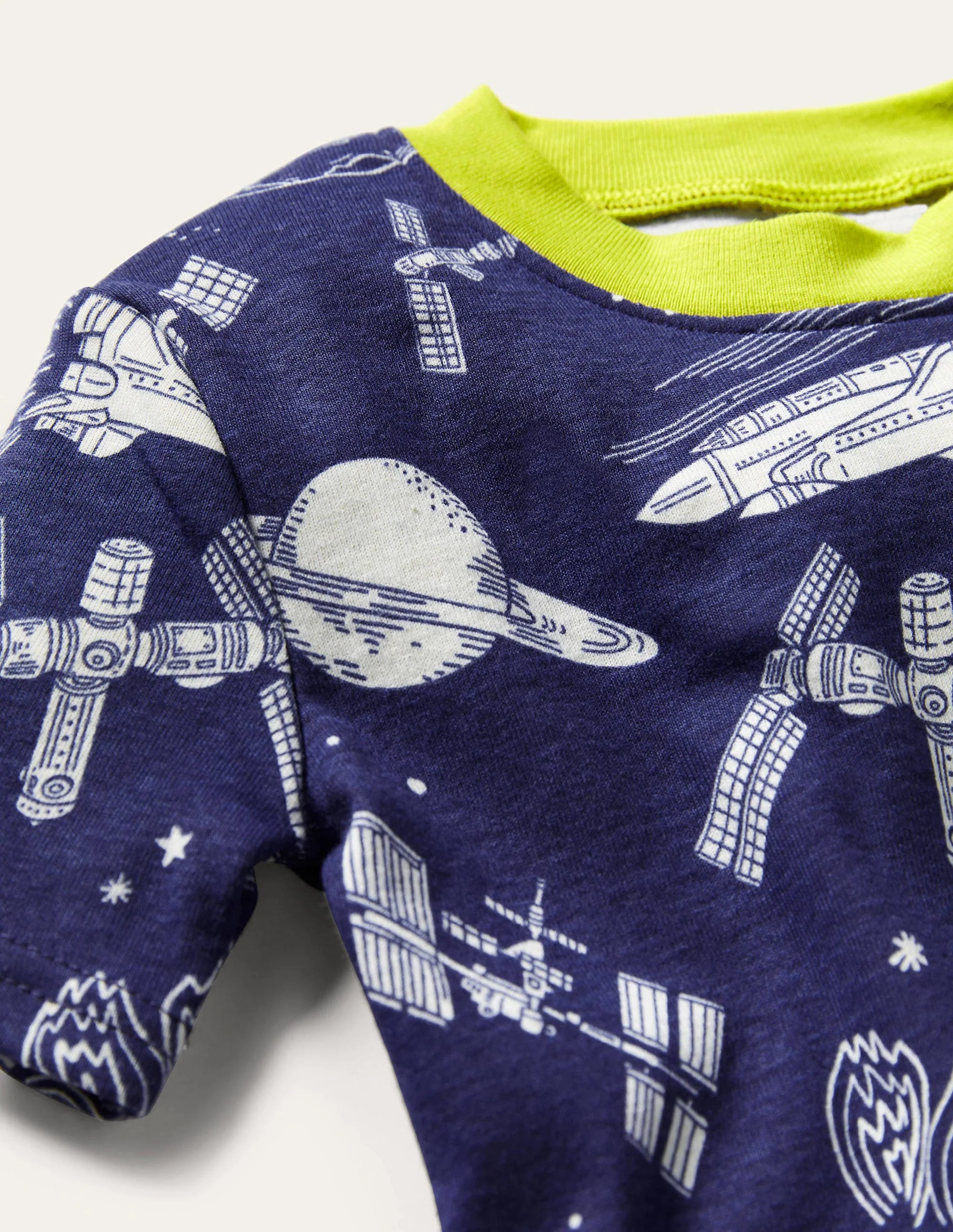 Snug Short John Glow Pyjamas-Starboard Blue Space - Image 3