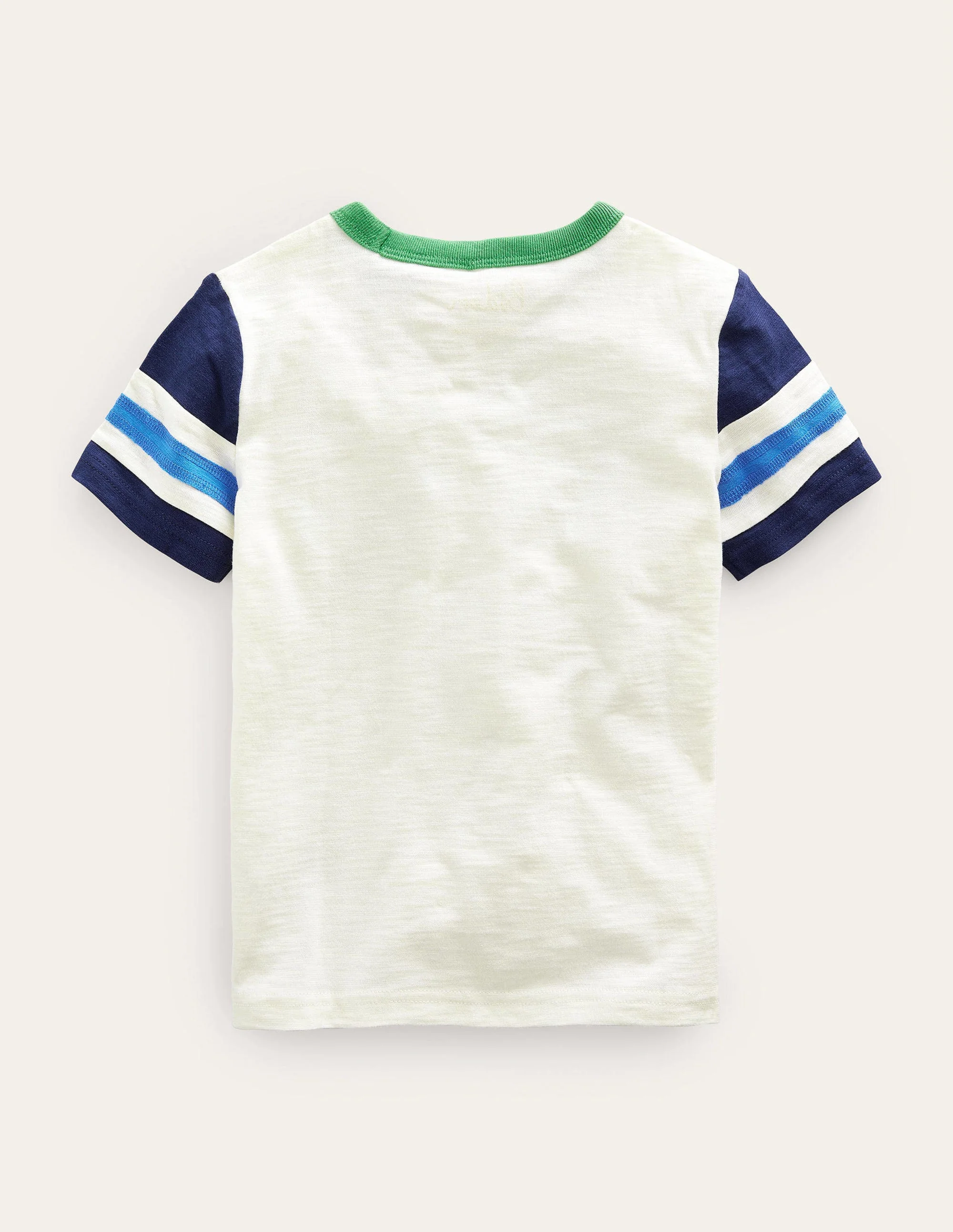 Sporty Short-Sleeve T-shirt-Ivory/College Navy - Image 2