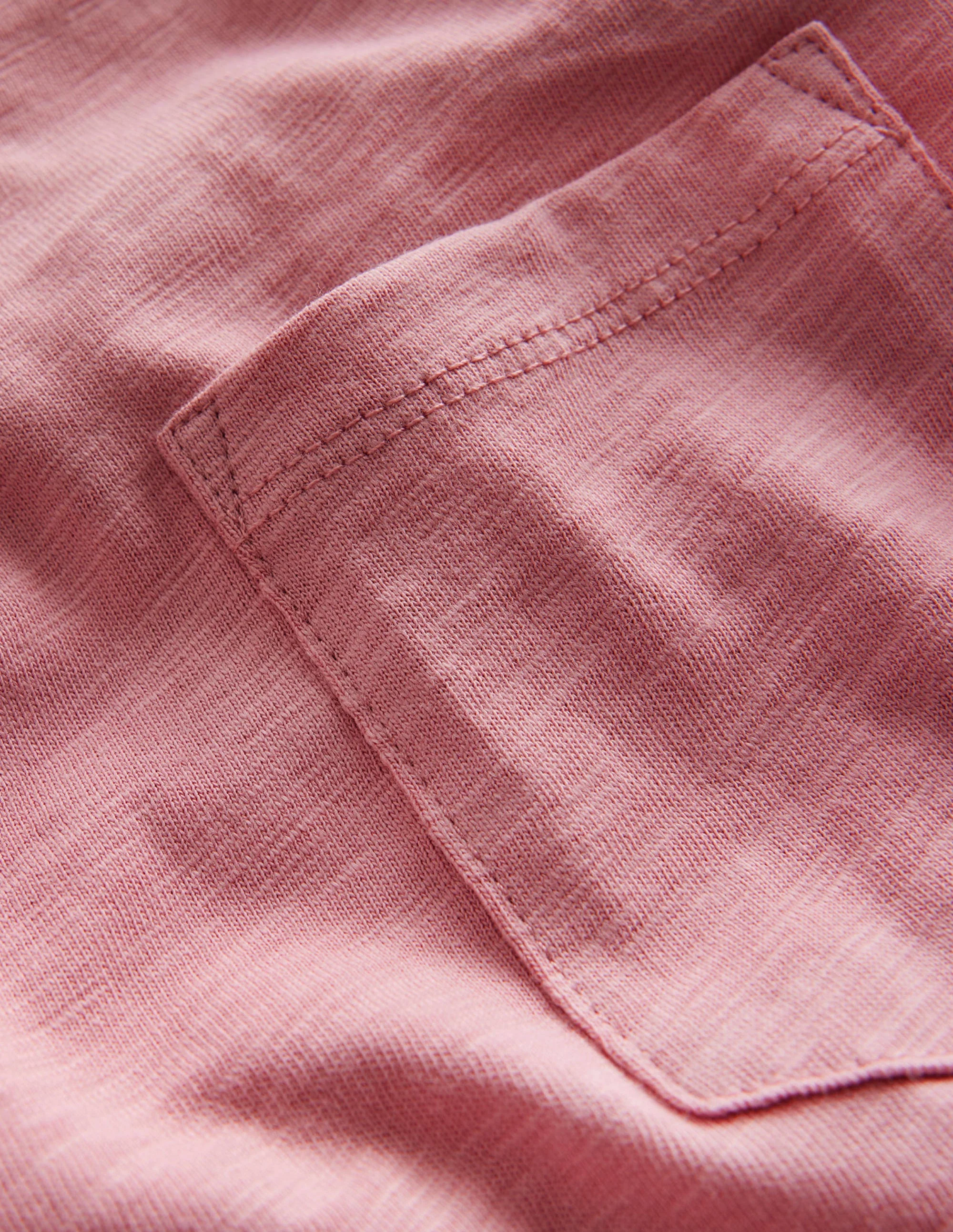 Stripe Mock Sleeve T-Shirt-Almond Pink Marl - Image 3