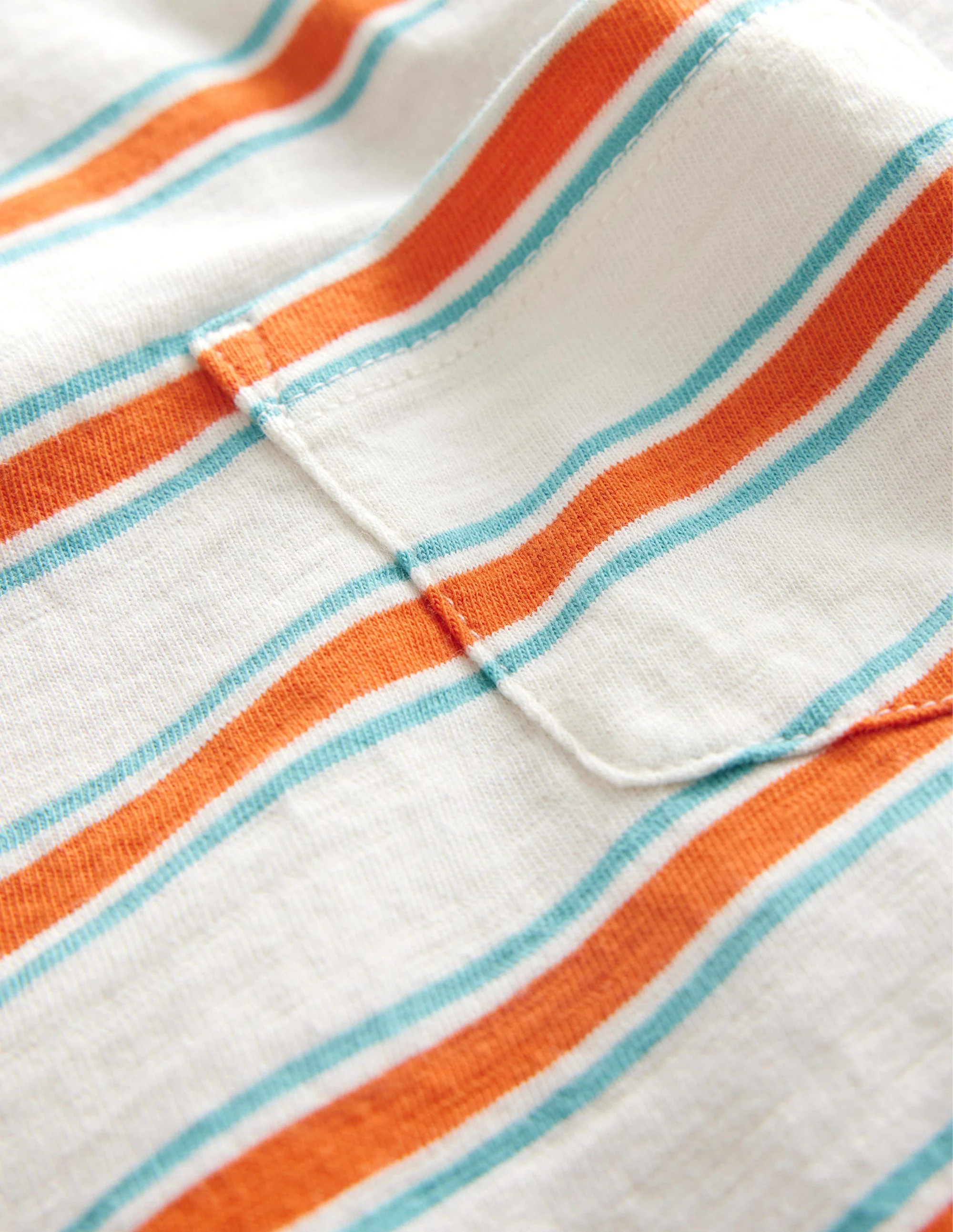 Striped Washed Slub T-shirt-Ivory/Jam Red - Image 3