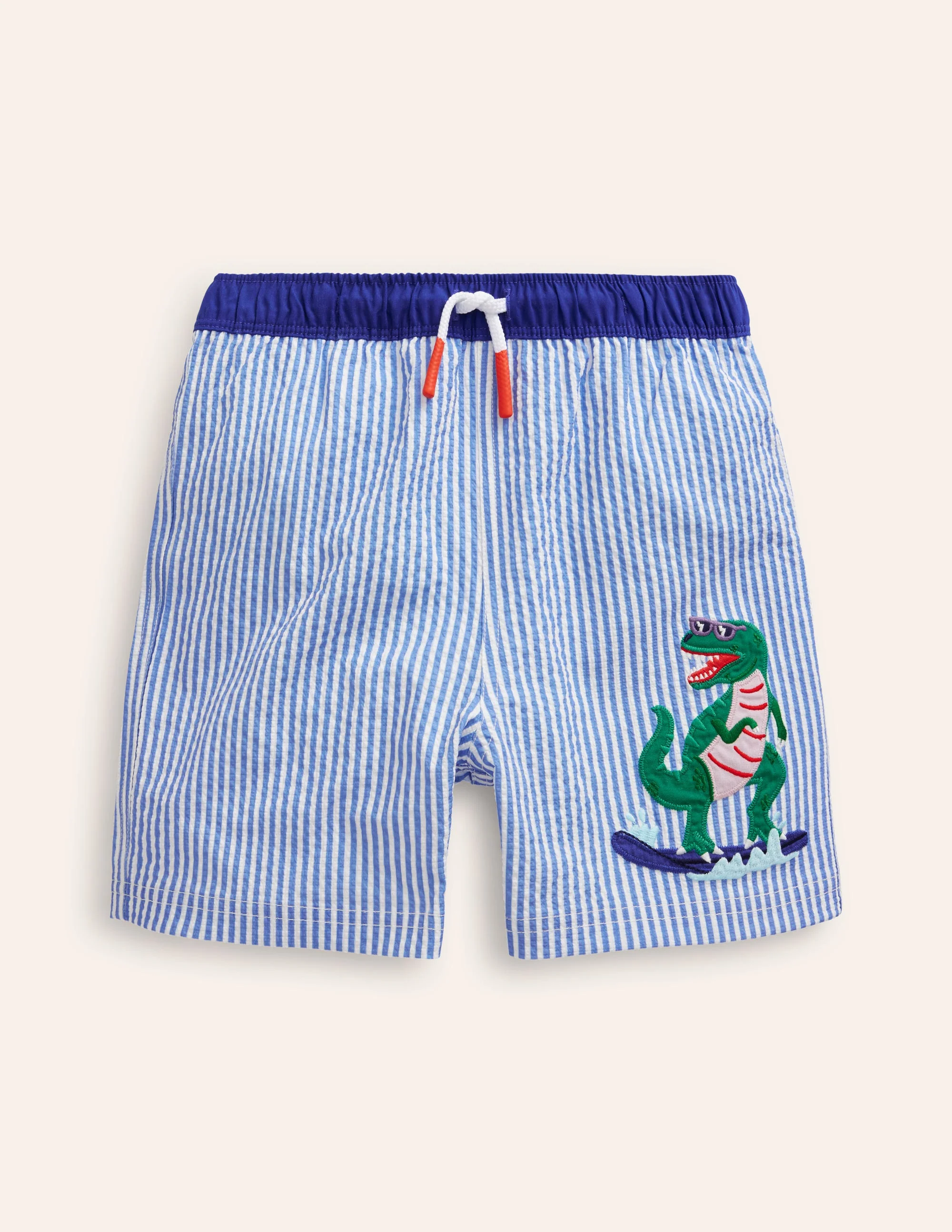 Swim Shorts-Vintage Blue Seersucker