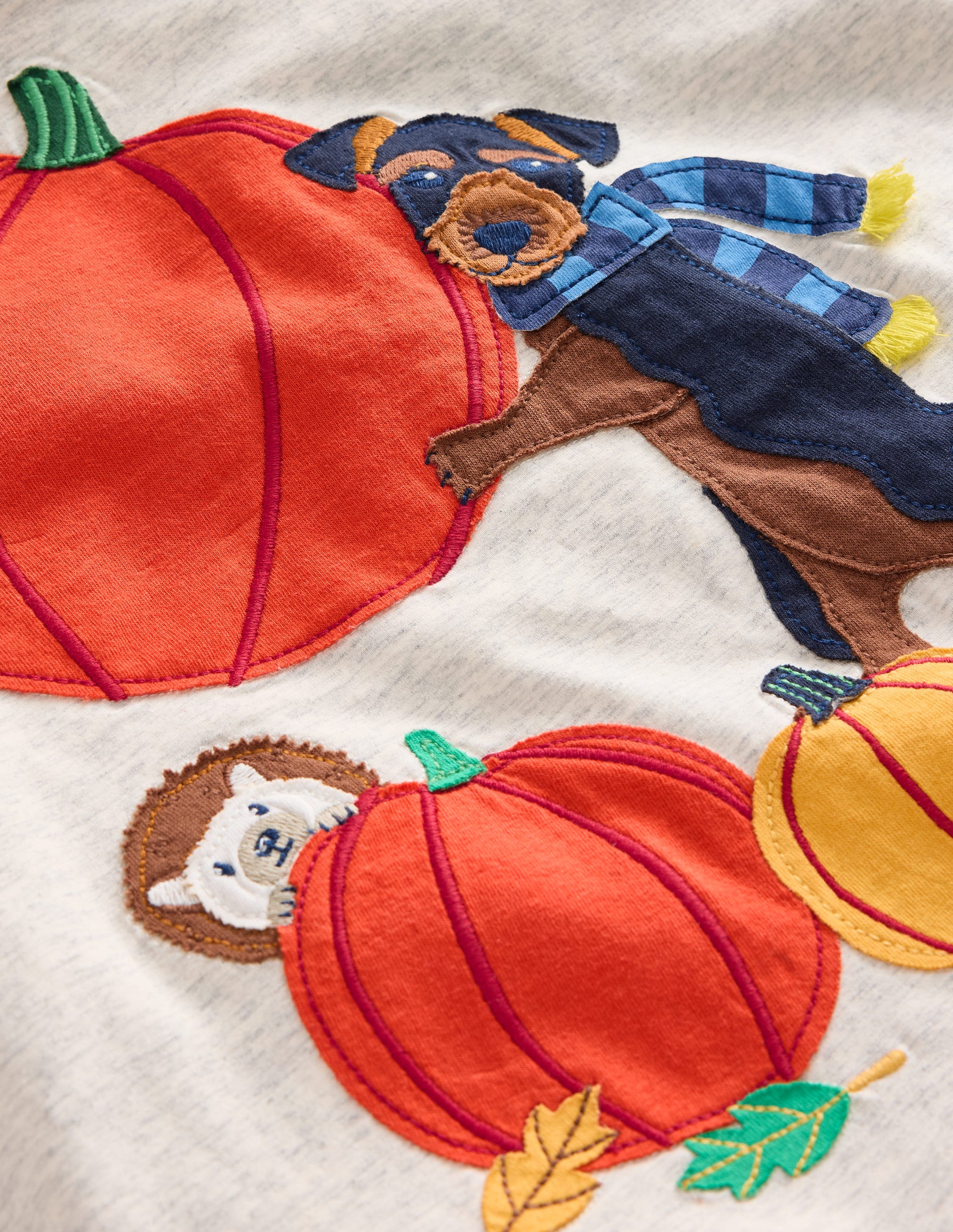 The Janet Applique T-shirt-Oatmeal Marl Janet - Image 3
