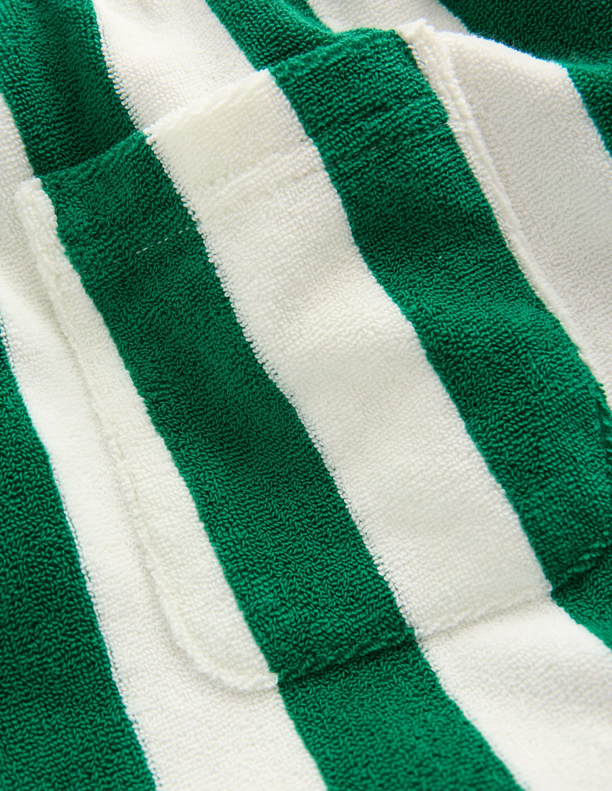 Towelling Shorts-Green and Ivory Stripe - Image 5