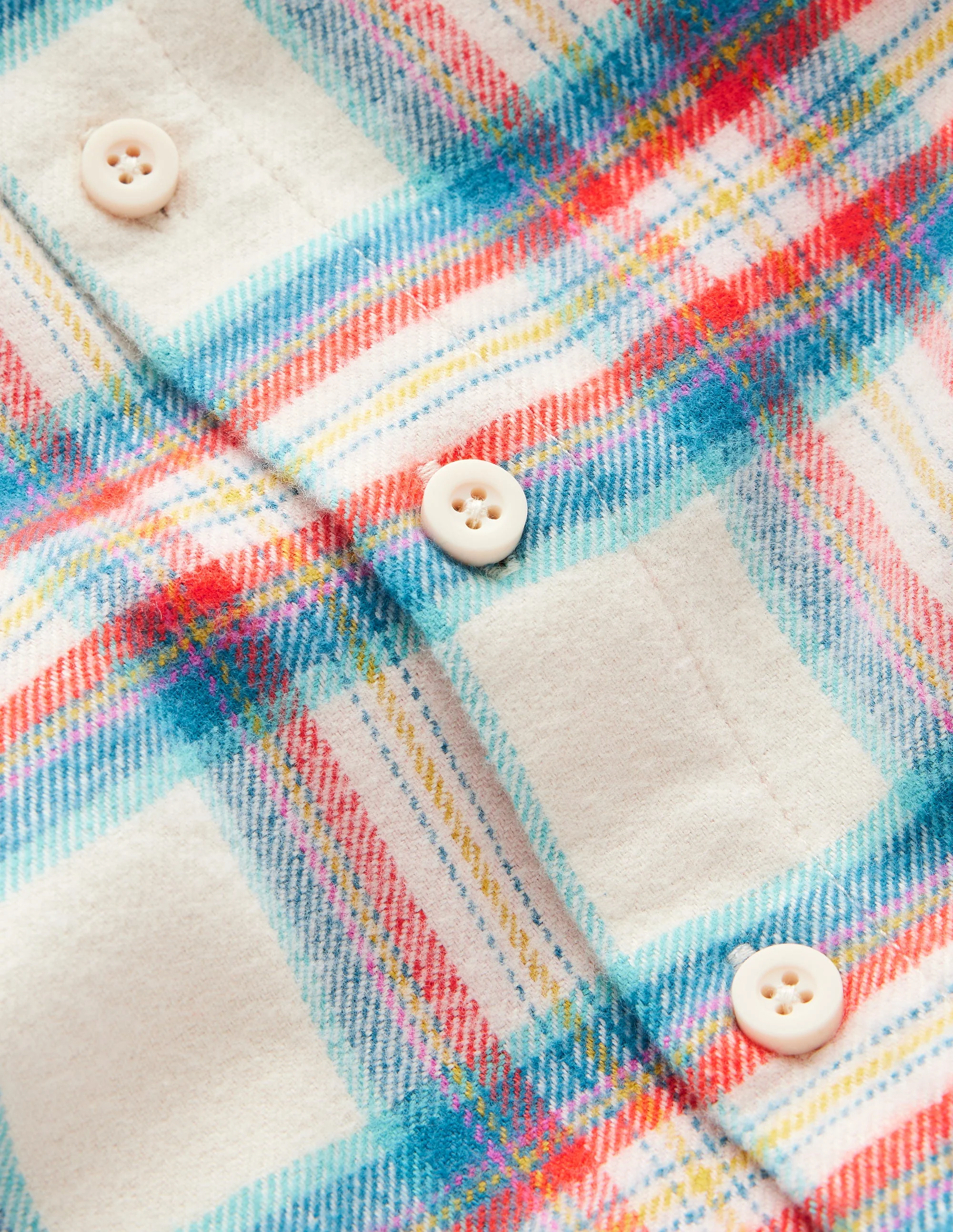 Woven Pajamas Set-Ivory Multi Check - Image 3