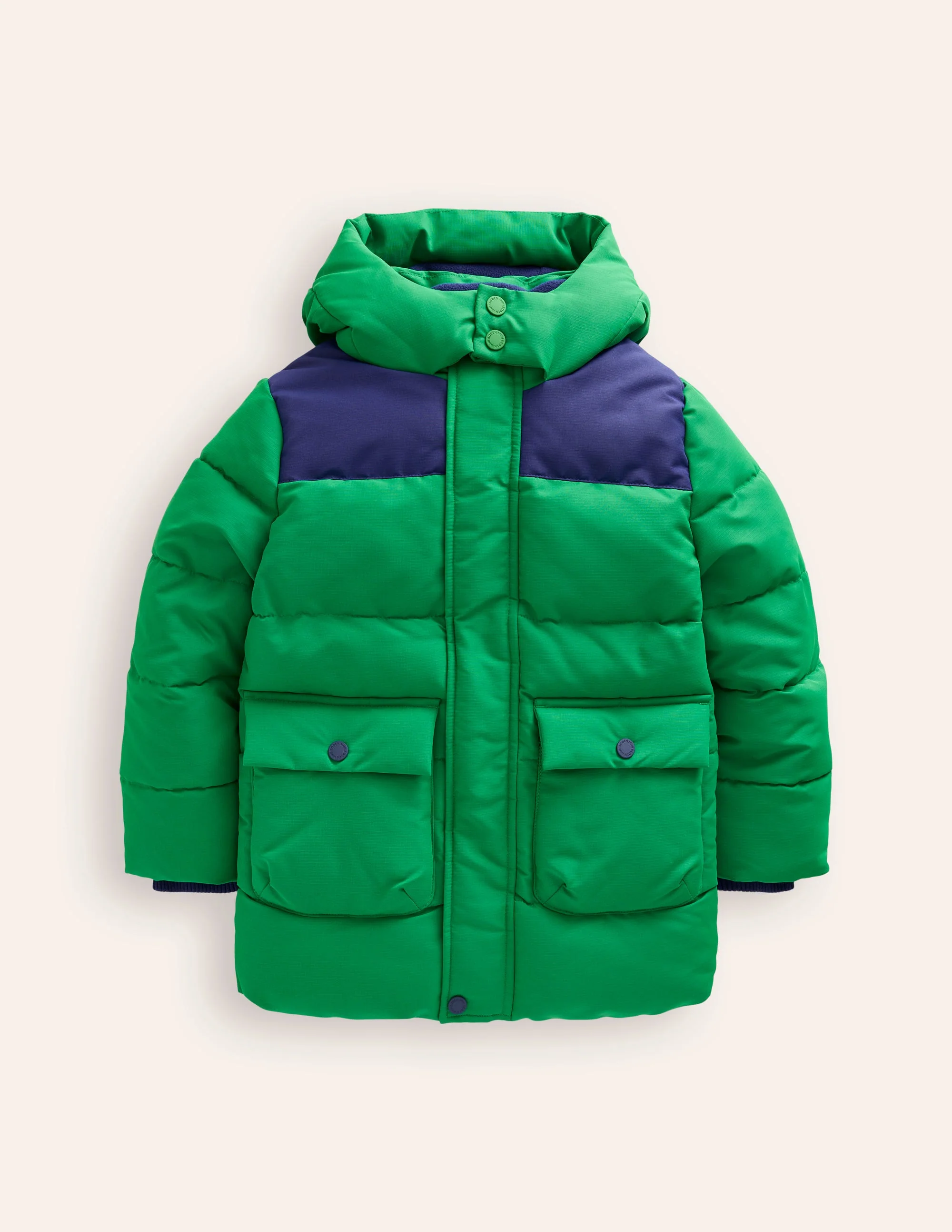 Fleece Lined Puffer Coat-Highland Green