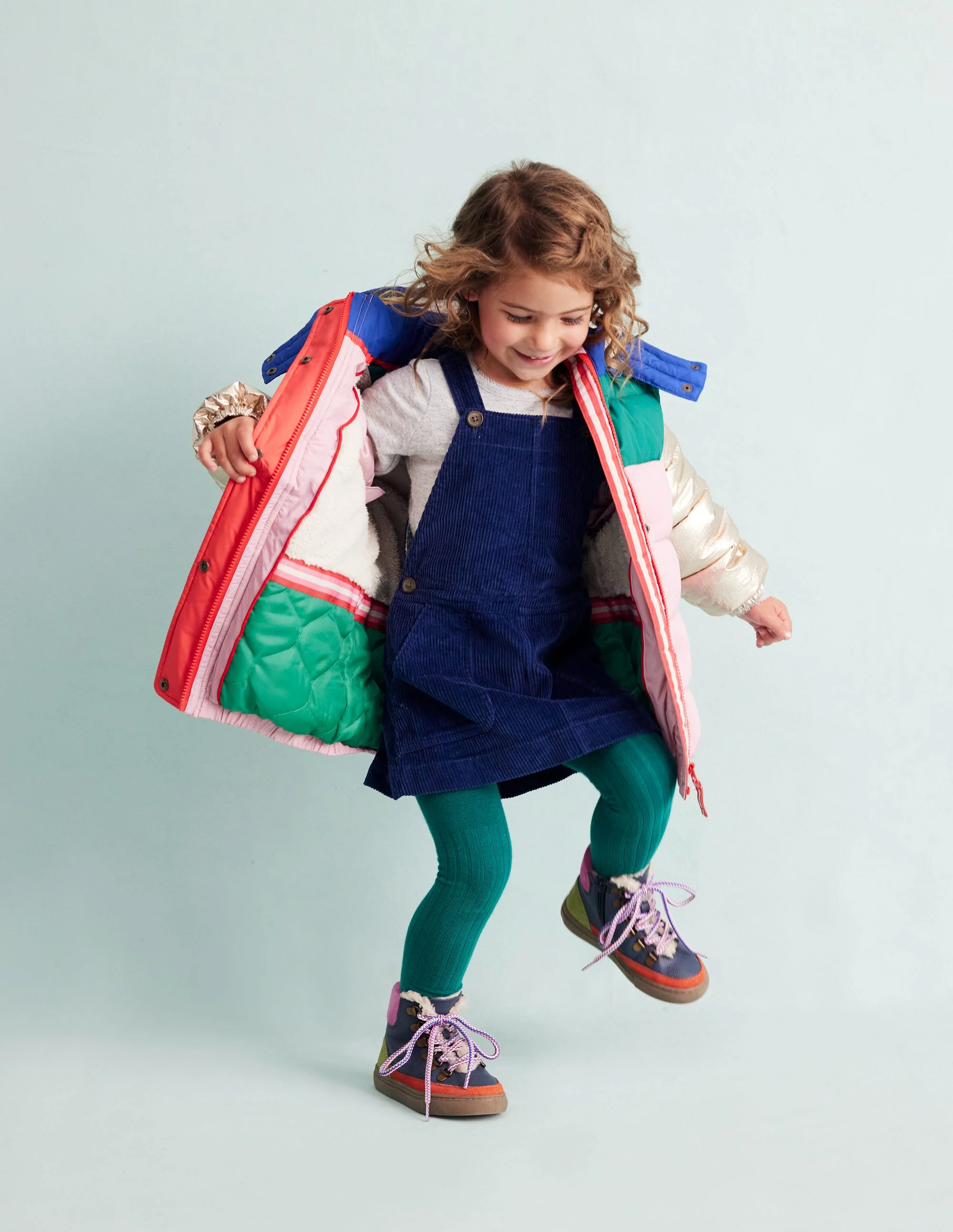 2-in-1 Padded Coat-Multi Metallic Colourblock - Image 15