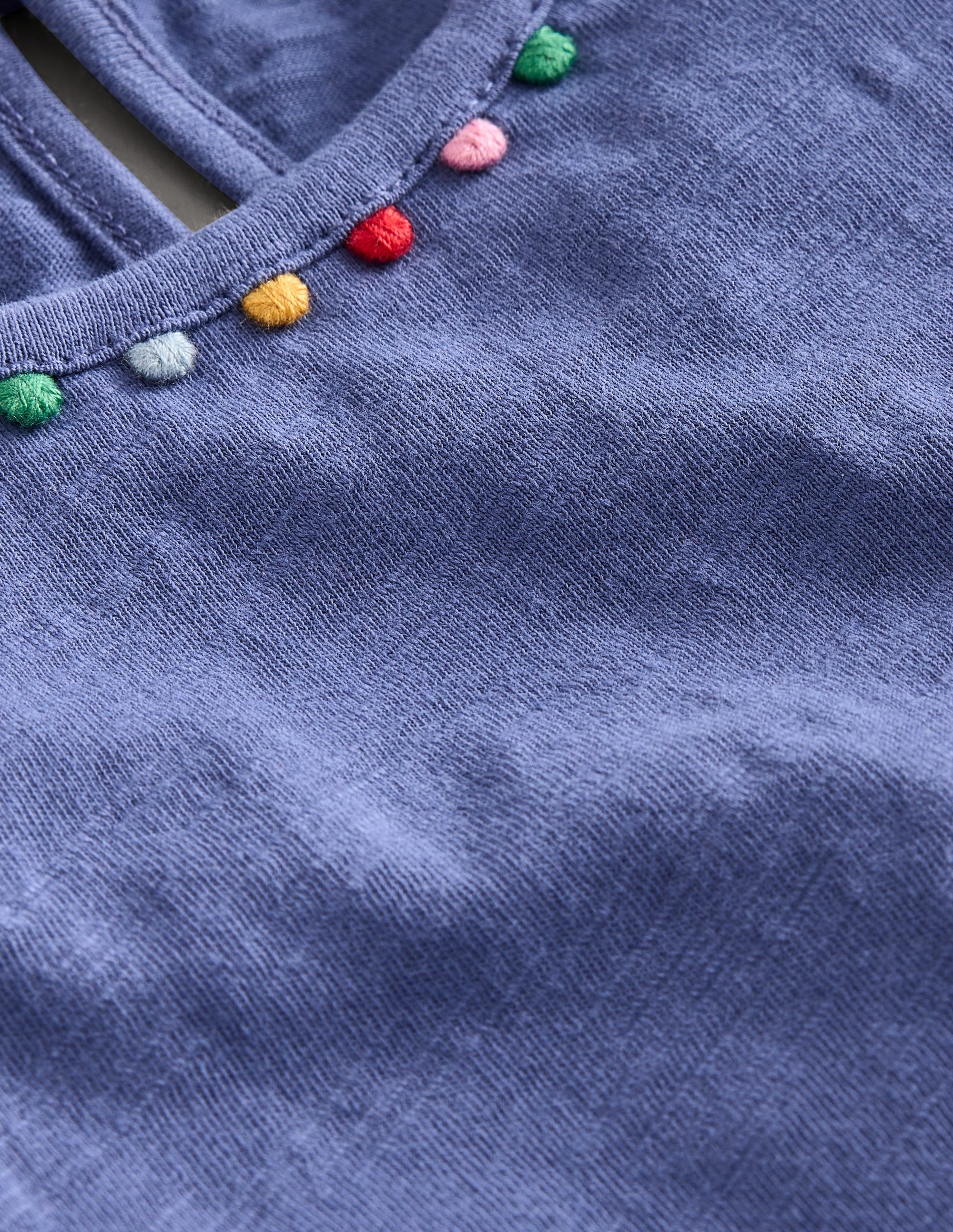 Ali Puff Sleeve Pom T-Shirt-Soft Starboard Blue - Image 3