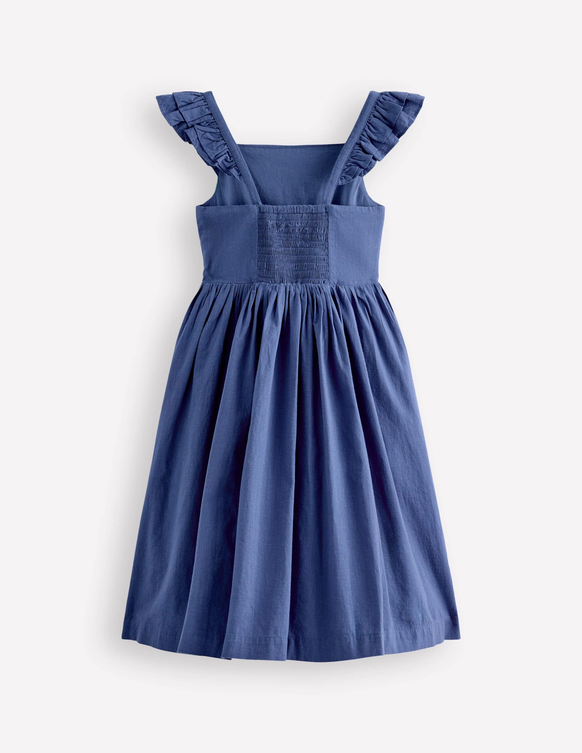 Annalisa Twirly Sundress-Denim Blue Embroidery - Image 2