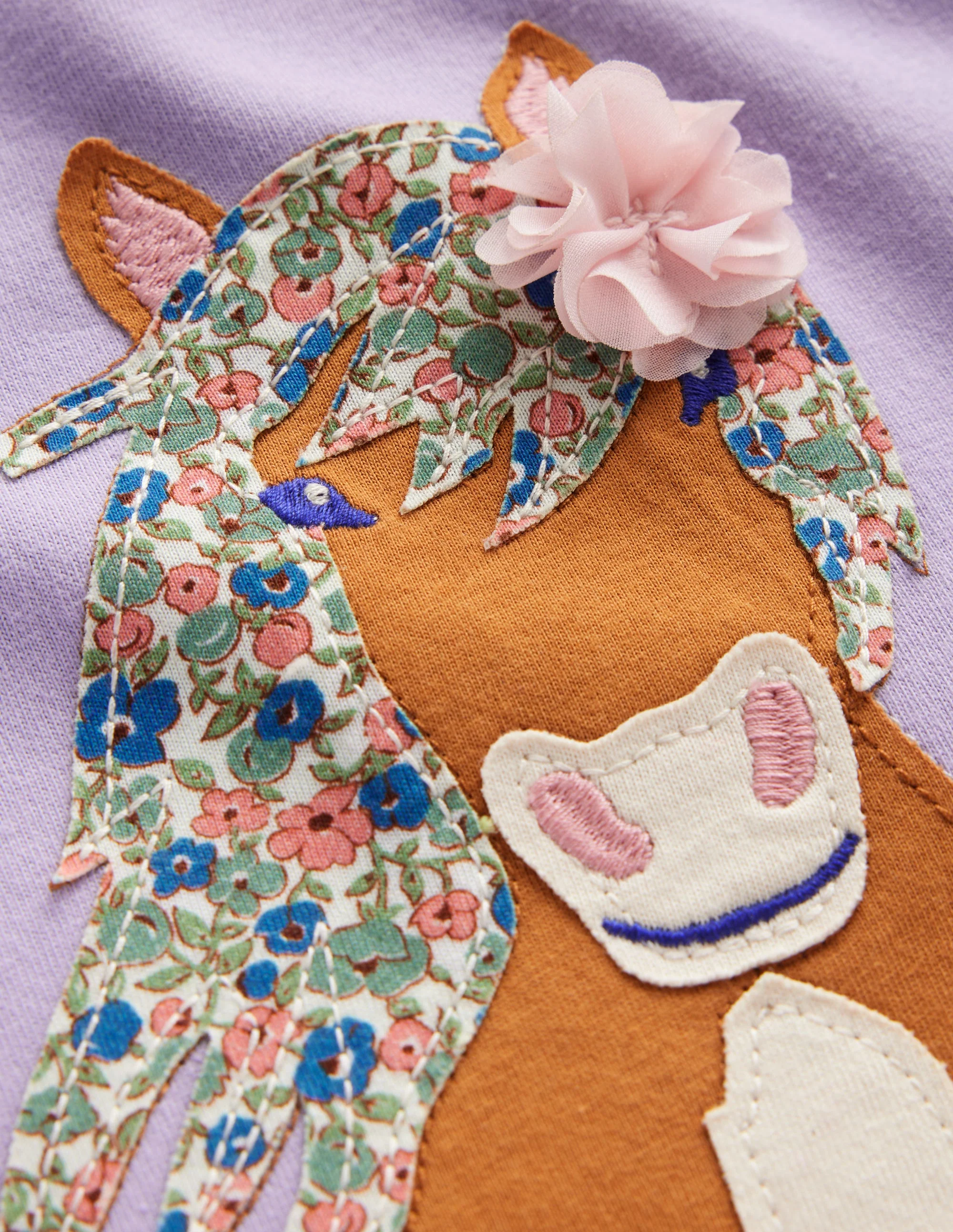 Appliqué Jersey Tunic-Pansy Purple - Image 3