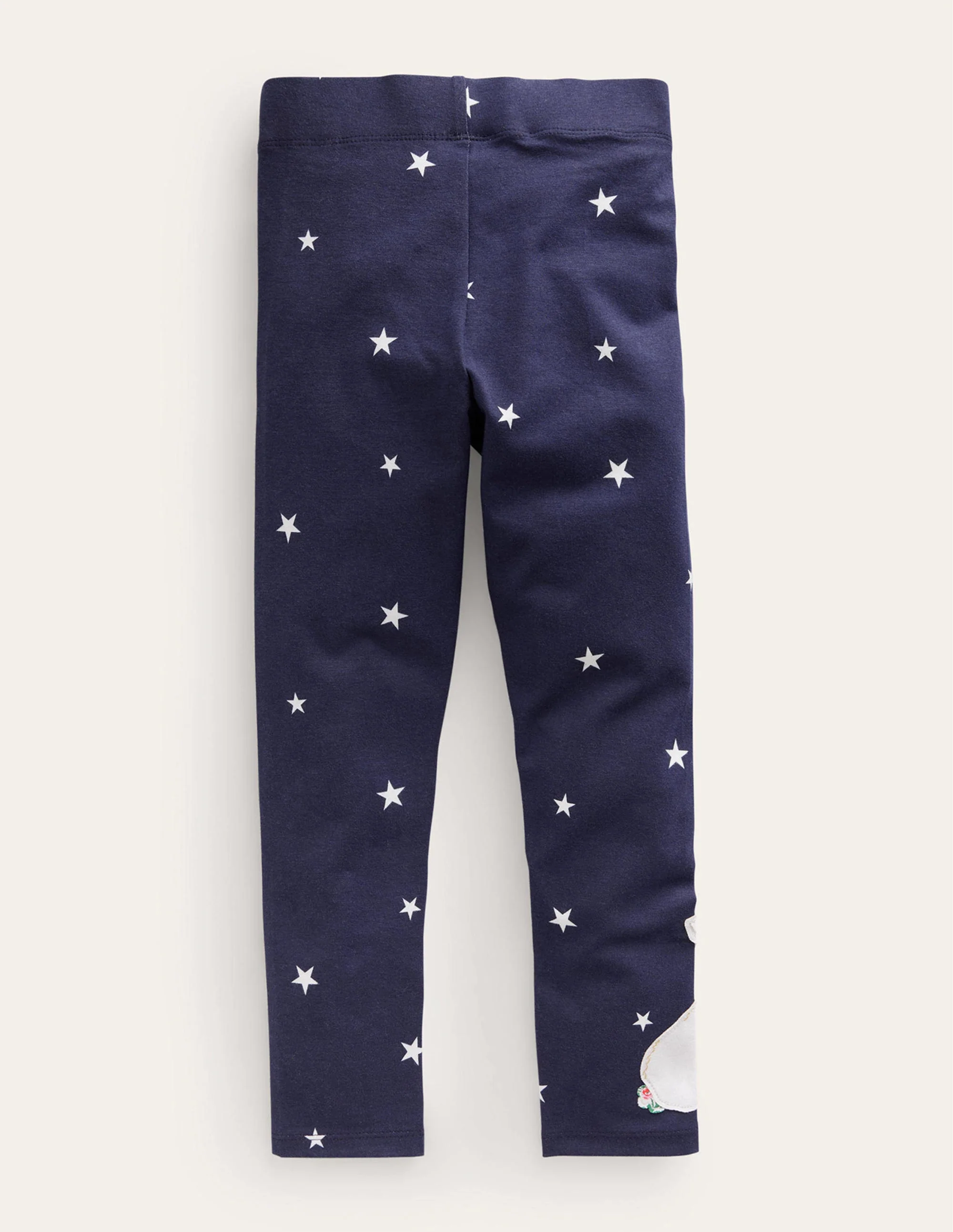 Appliqué Leggings-French Navy Stars Bunny - Image 2