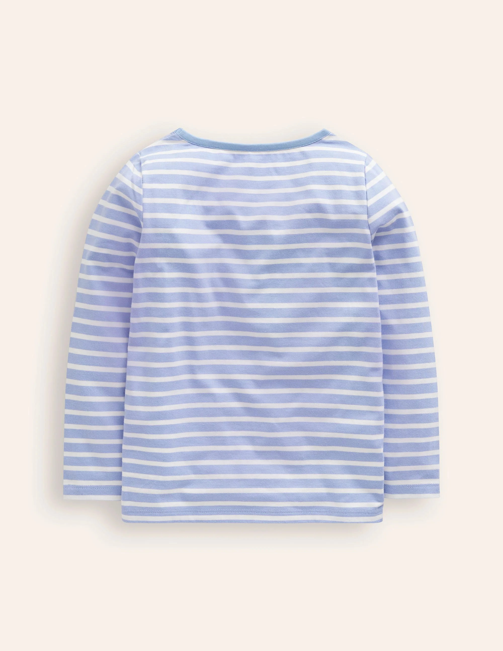 Appliqué Long Sleeve Top-Ivory/ Vintage Blue Festive - Image 2