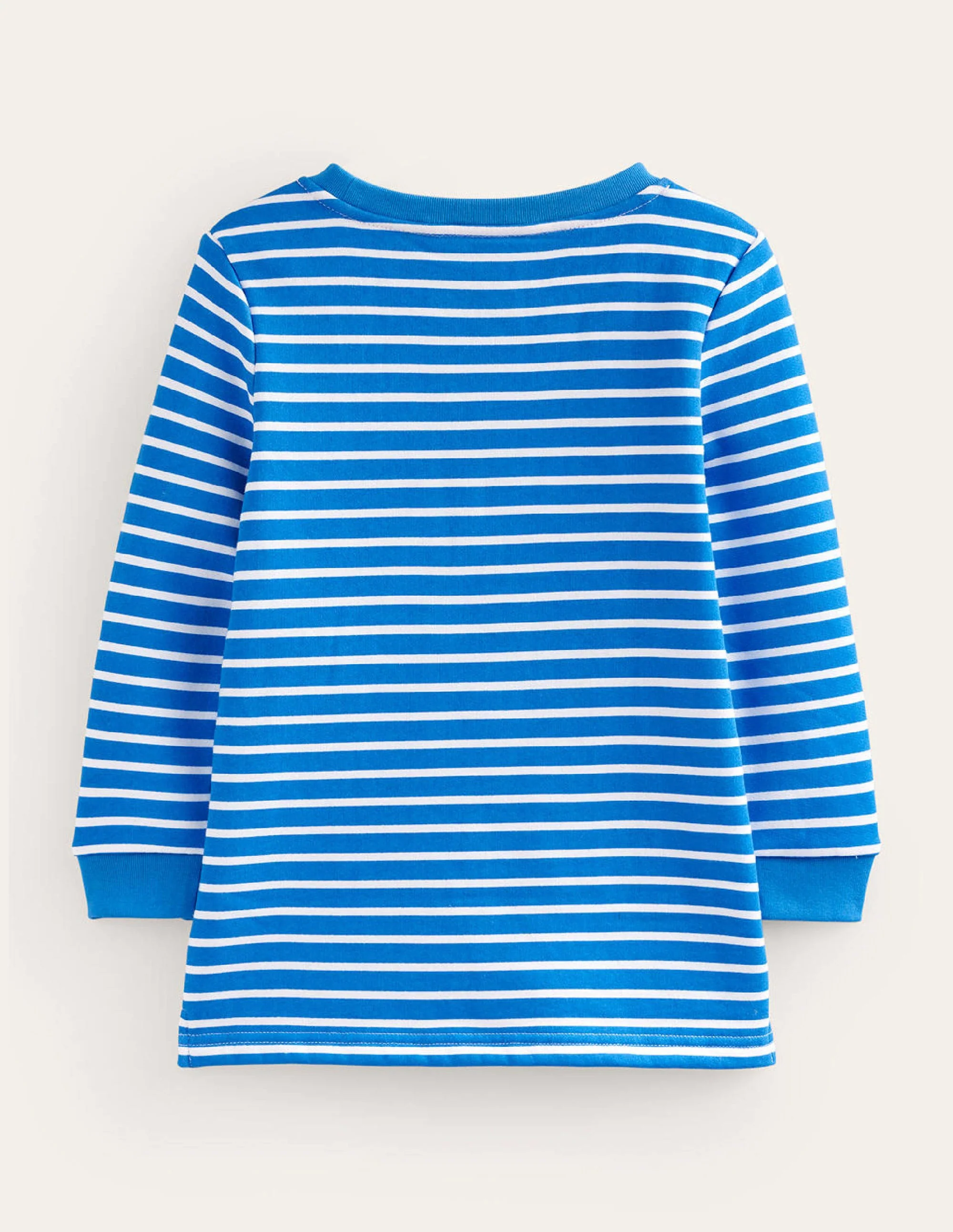Appliqué Pocket Tunic-Delft Blue/Ivory Cloud - Image 2