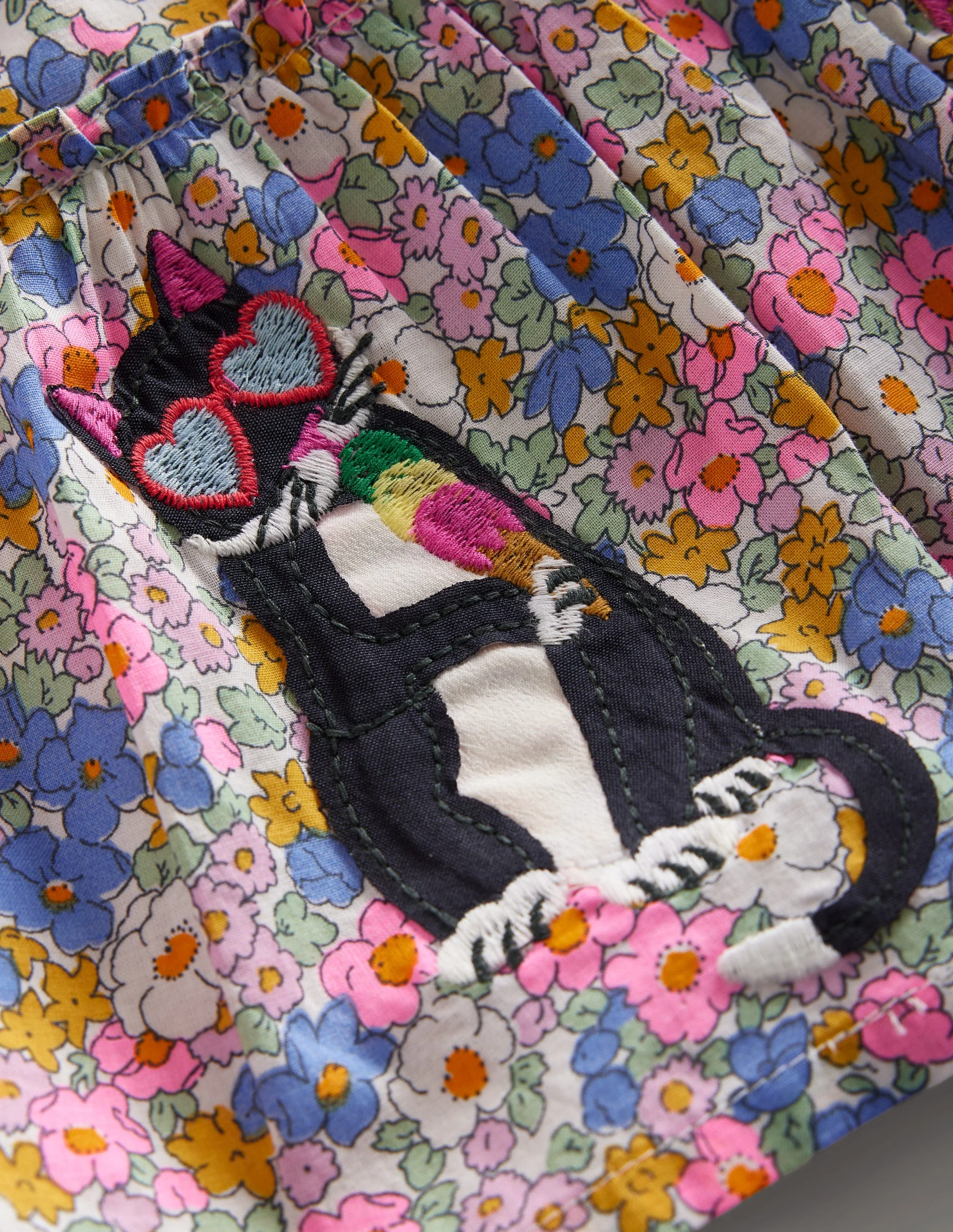 Appliqué Skirt-Festival Pink Nautical Cats - Image 3